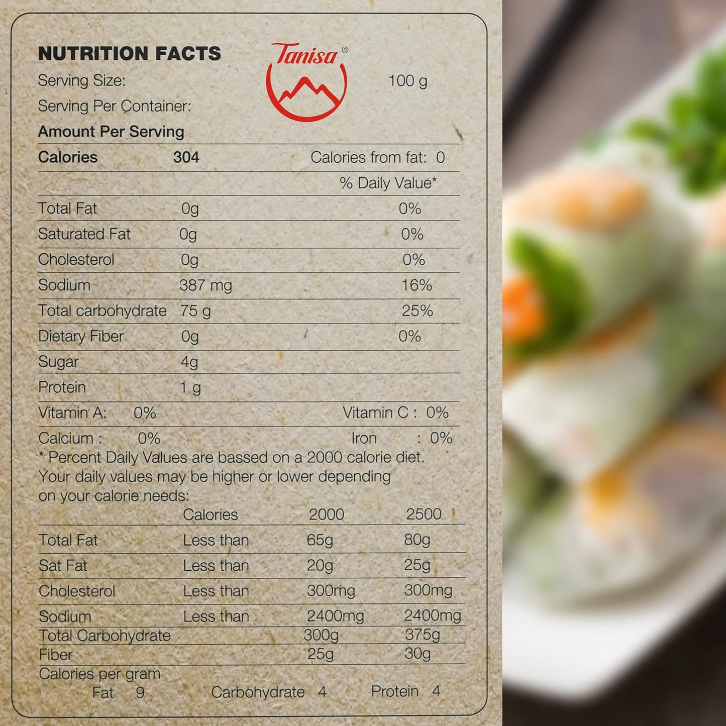 38 Sheets Tanisa Organic Rice Paper Wrappers, 22cm, 12 oz - Low Carb Tortilla, Spring Roll Wrappers, Gluten Free Wraps - Non GMO Banh Trang Goi Cuon - Espot.com.au