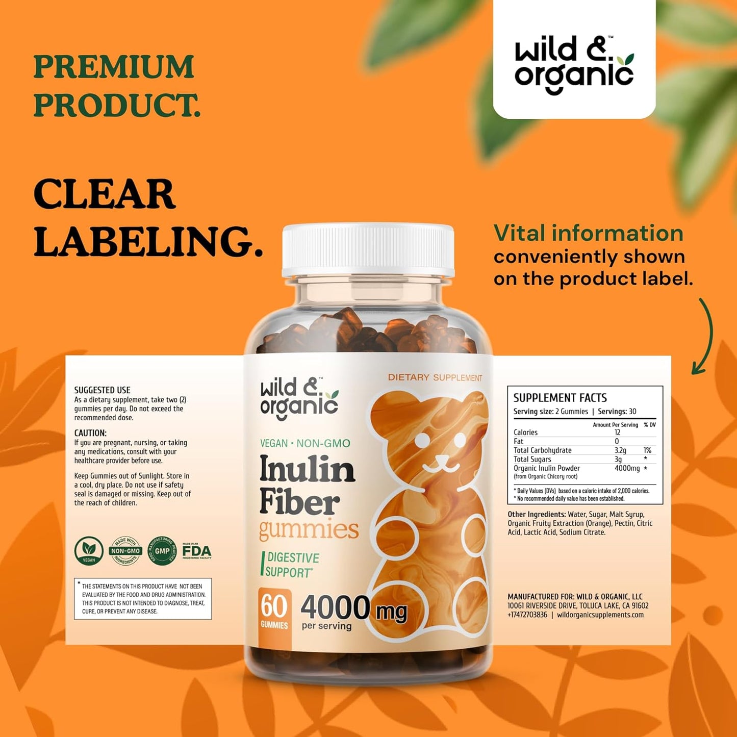 organic-inulin-fiber-gummies-4000mg---digestive-support-with-chicory-root---soluble-fiber-supplement-with-inulin-powder---prebiotics-for-gut-health---60-prebiotic-gummies-8