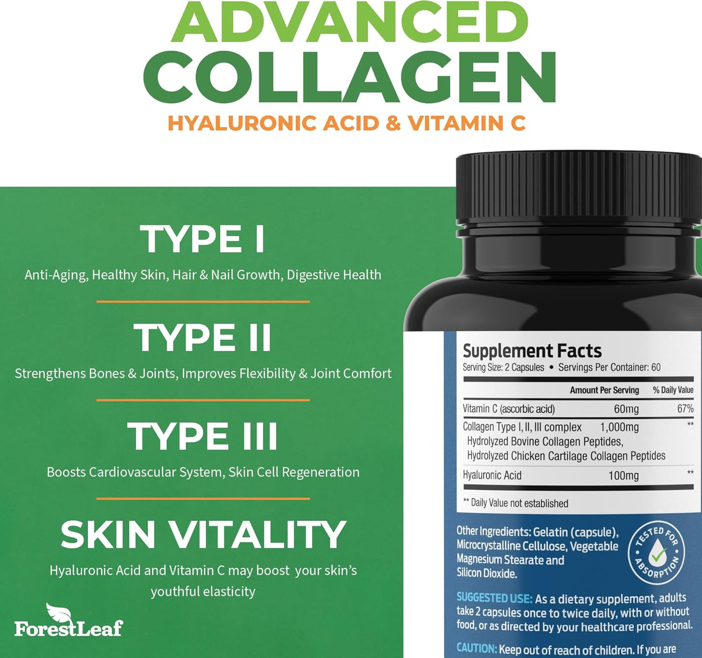 forestleaf-multi-collagen-pills-with-hyaluronic-acid-vitamin-c---hydrolyzed-supplements-for-skin-wrinkles---240-capsules-for-men-and-women-9