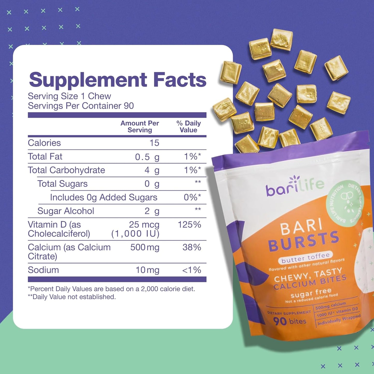 bari-life-bariburst-calcium-citrate-chews-with-vitamin-d3-for-bariatric-patients-butter-toffee-flavor---1000-iu-vitamin-d3-3