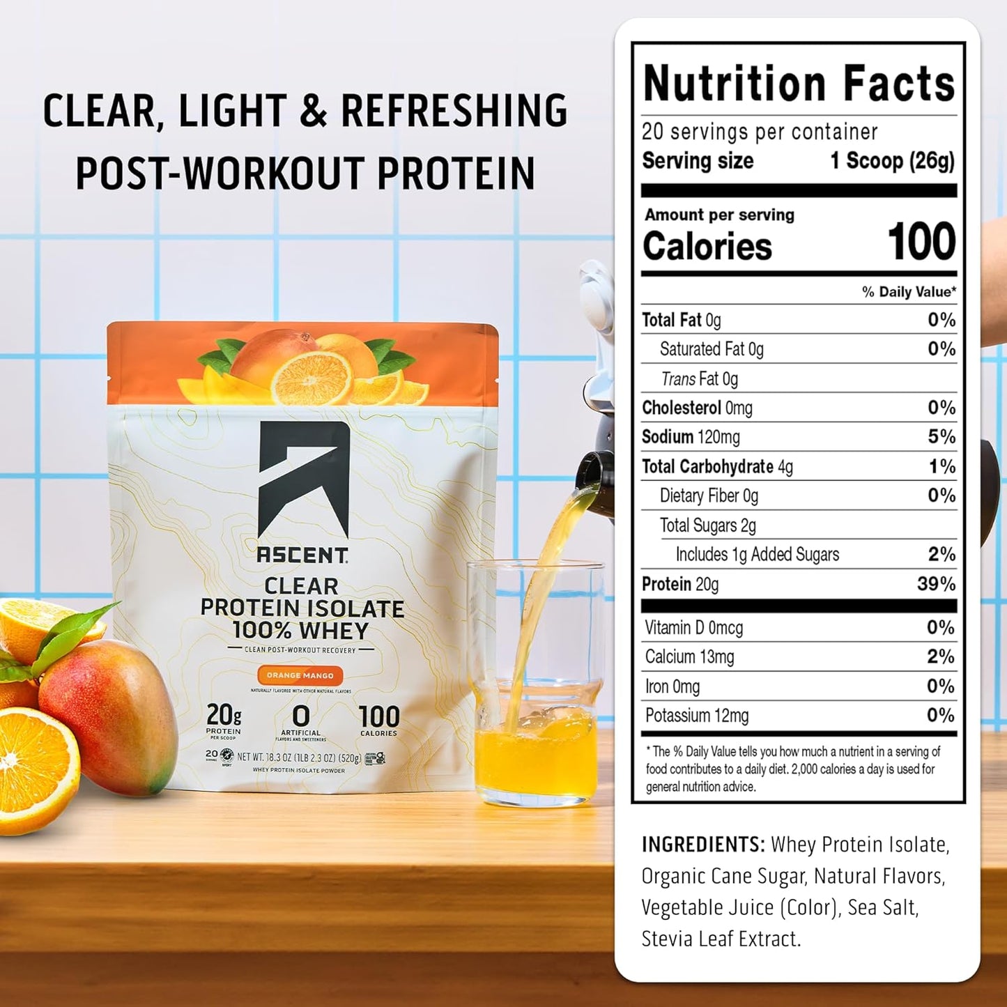 Orange Mango Clear Whey Protein Isolate for Optimal Ascent Performance - Espot.com.au