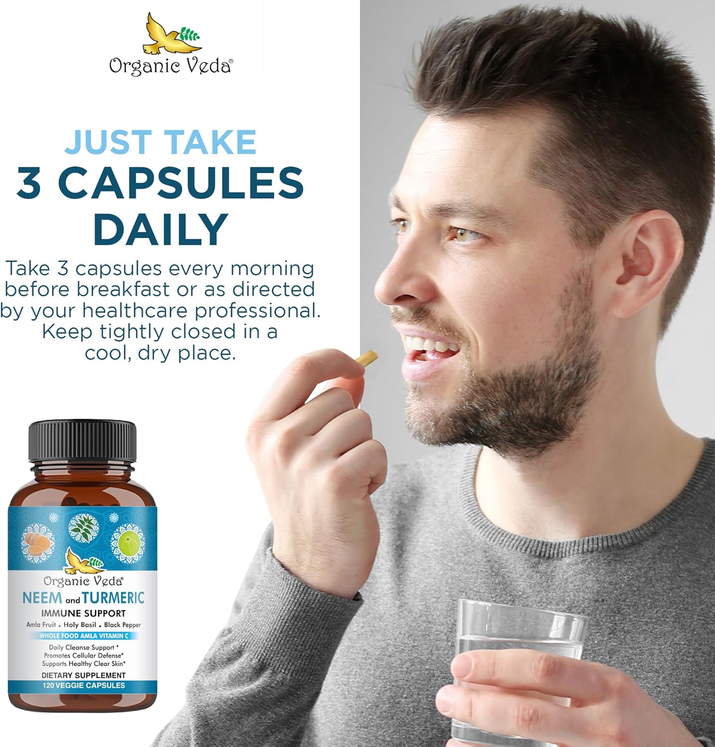 organic-veda-neem-turmeric-capsules-with-amla-tulsi-holy-basil-black-pepper---immune-support-supplement---promotes-clear-skin-cellular-defense---120-vegan-capsules-6