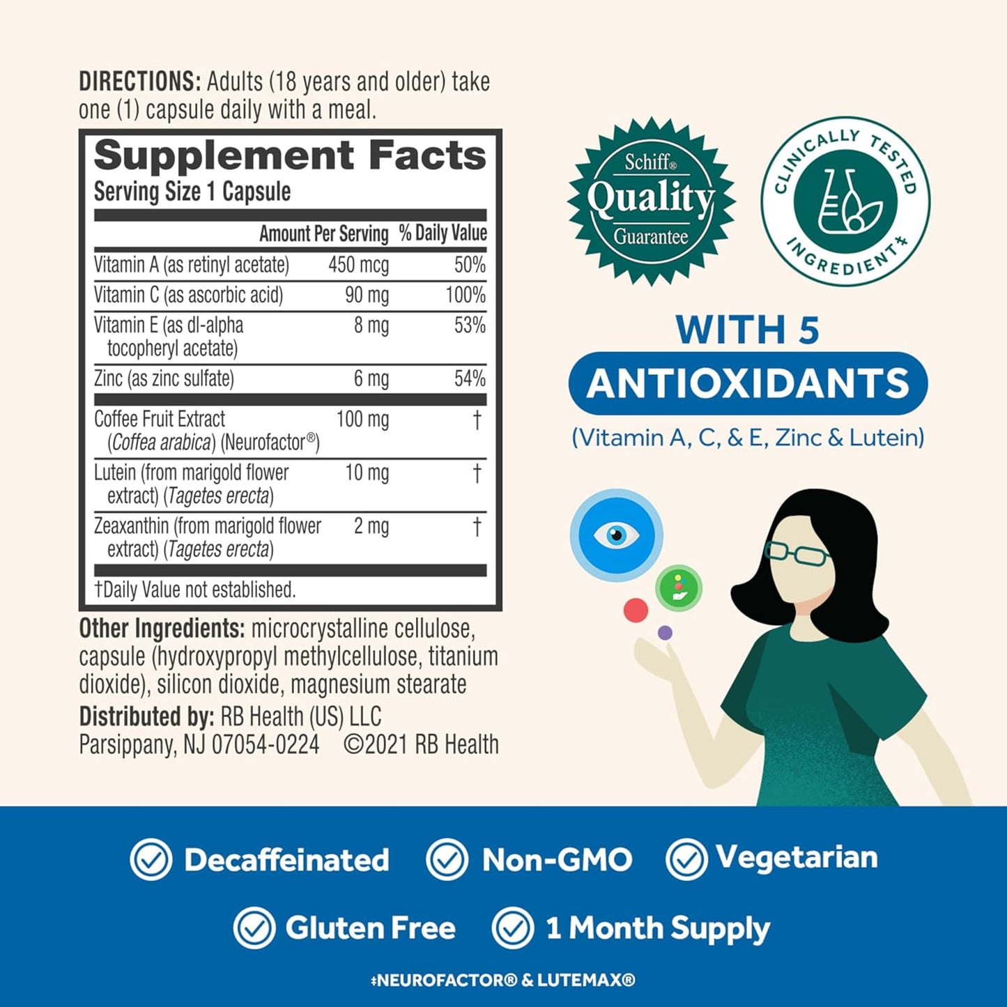 Neuriva Brain and Eye Supplement with Lutein, Vitamins, and Zinc for Memory, Focus, and Eye Health - 30ct Capsules - Espot.com.au
