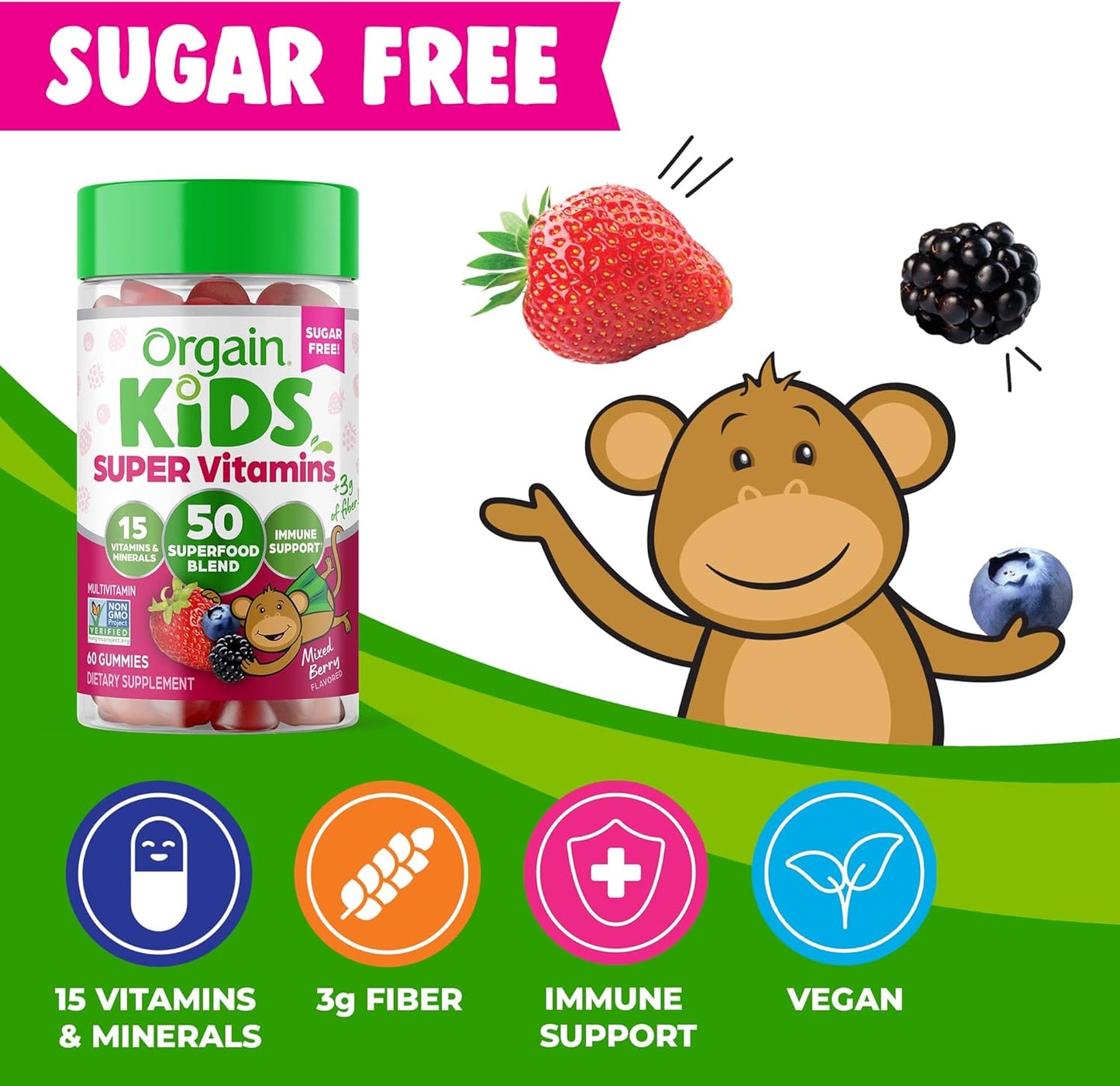 plant-based-orgain-kids-sugar-free-multivitamin-gummies---mixed-berry-flavor---immune-support-fiber---50-superfoods---15-vitamins-minerals---ages-4---1-month-supply---60-gummies-3