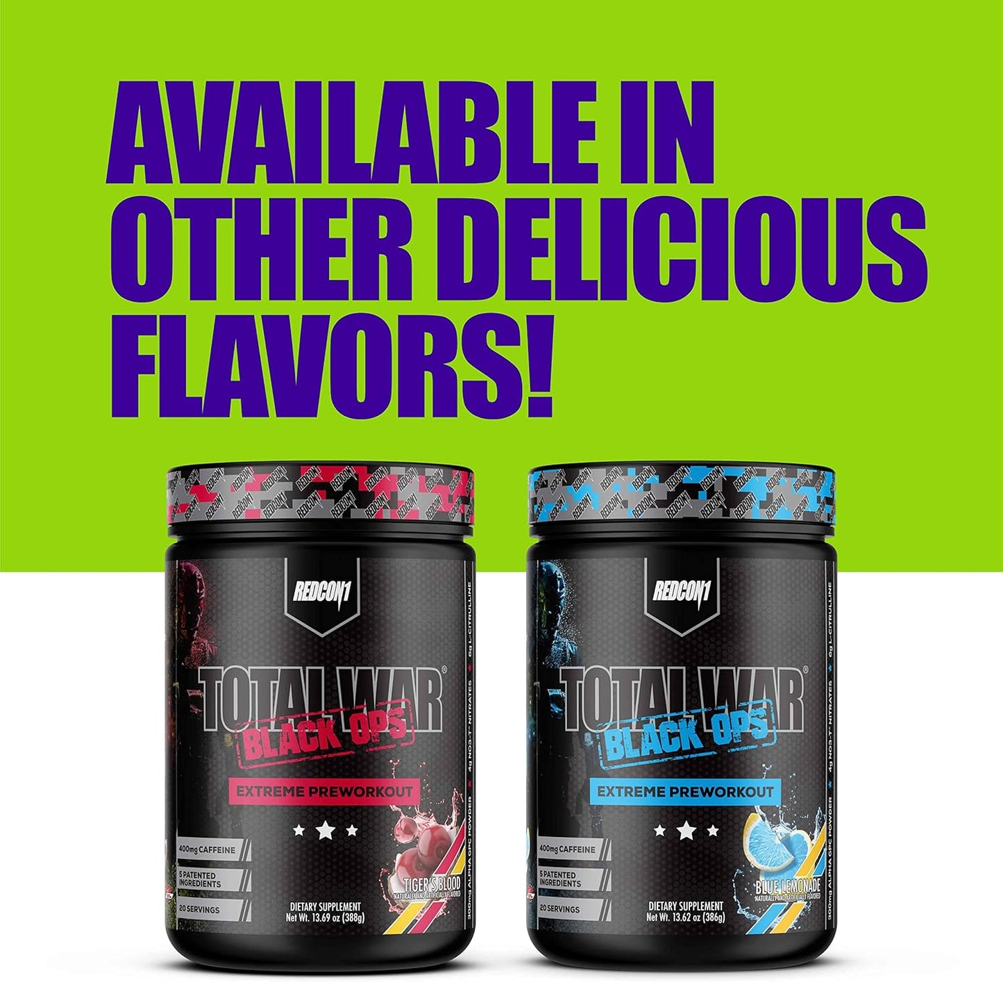 redcon1-total-war-black-ops-extreme-preworkout-powder---sour-gummy-bear-flavor---high-stimulant-with-400mg-caffeine---no3-t-nitrates-l-citrulline-for-increased-blood-flow-and-muscle-pumps---20-servings-8