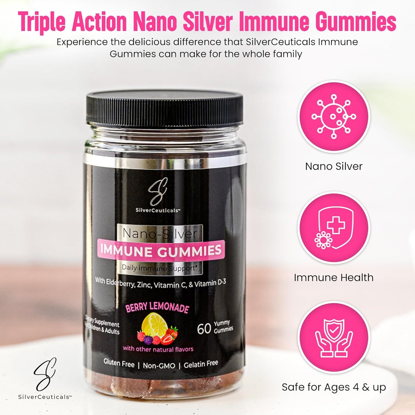 immune-boosting-silverceuticals-gummies-with-elderberry-vitamin-c-d-zinc---supports-health-for-kids-adults---nano-colloidal-silver---gluten-gelatin-free---berry-lemonade-flavor---60-count-2