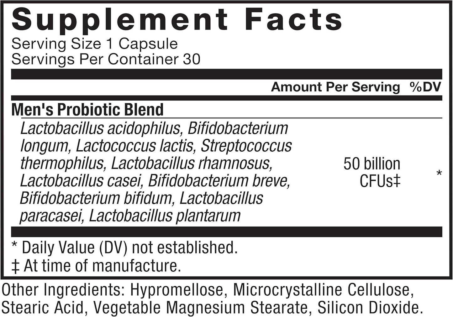 FORCE FACTOR Men's Probiotic - 50 Billion CFUs, 10 Strains, Digestive & Colon Health, Daily Wellness, Non-GMO, Vegan - 30 Capsules - Espot.com.au