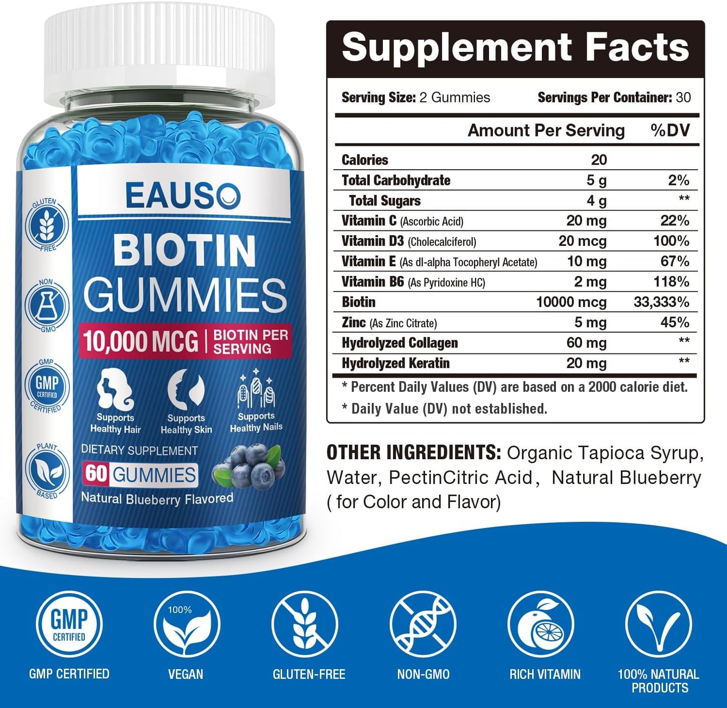 eauso-extra-strength-biotin-gummies---10000mcg-for-hair-skin-nails---60-vegan-non-gmo-gummies---health-supplement-6