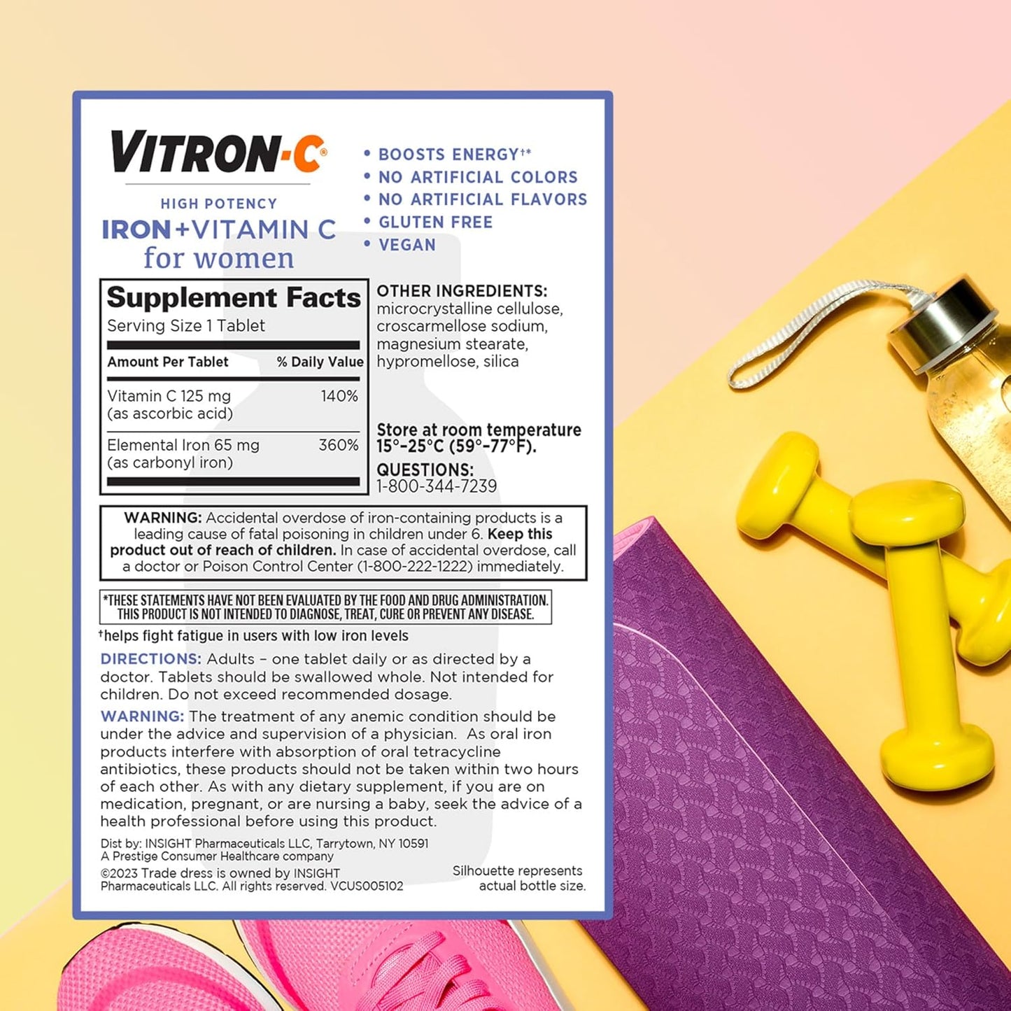 vitron-c-iron-supplement-with-125mg-vitamin-c-for-immune-support---60-count-pack-8