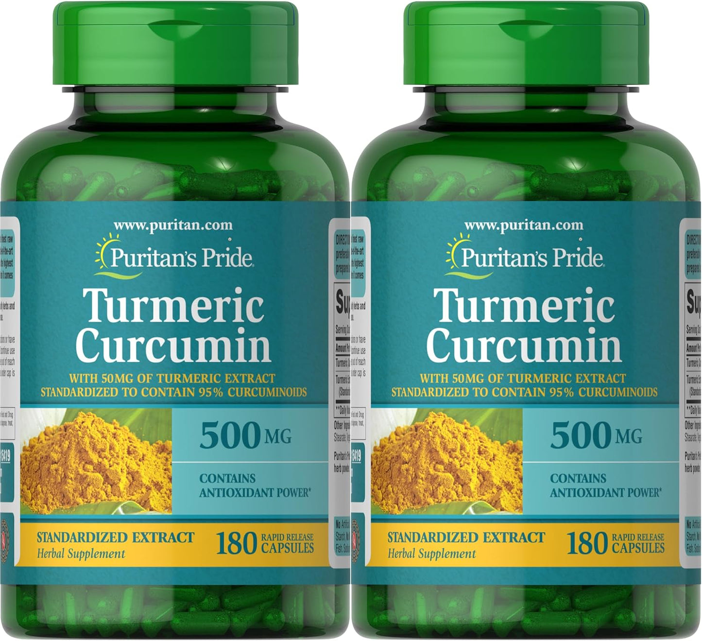 Turmeric Curcumin 500mg Capsules with Antioxidants - 360 Count (Pack of 2) by Puritan's Pride - Espot.com.au