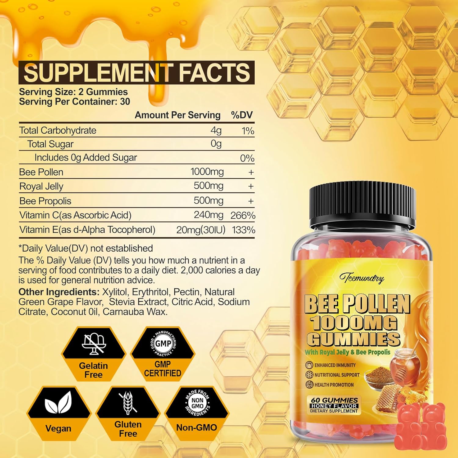 sugar-free-bee-pollen-gummies-with-royal-jelly-propolis-vitamin-c-e-vegetarian-non-gmo-120-count-2