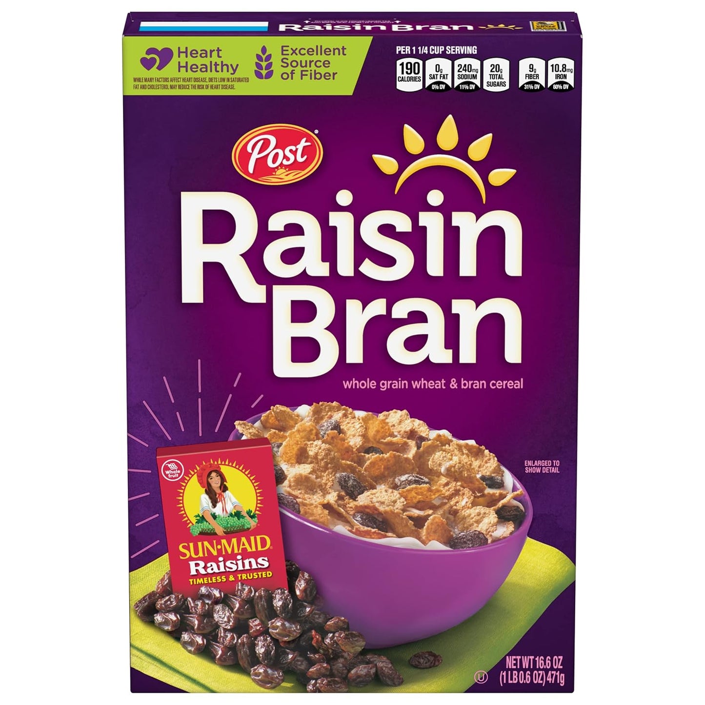 Raisin Bran Whole Grain Wheat & Bran Cereal, 16.6 oz - Kosher Breakfast Option - Espot.com.au