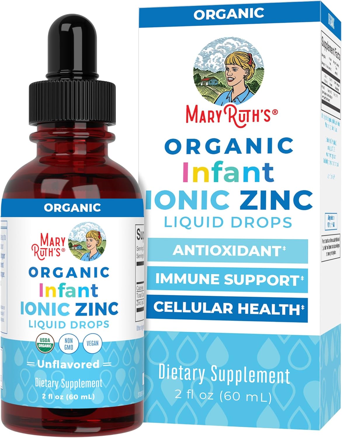 MaryRuth Organics Infant Liquid Ionic Zinc for Immune Support - Vegan Formula for Ages 0-12 Months - 1 Month Supply - 2 Fl Oz - Espot.com.au