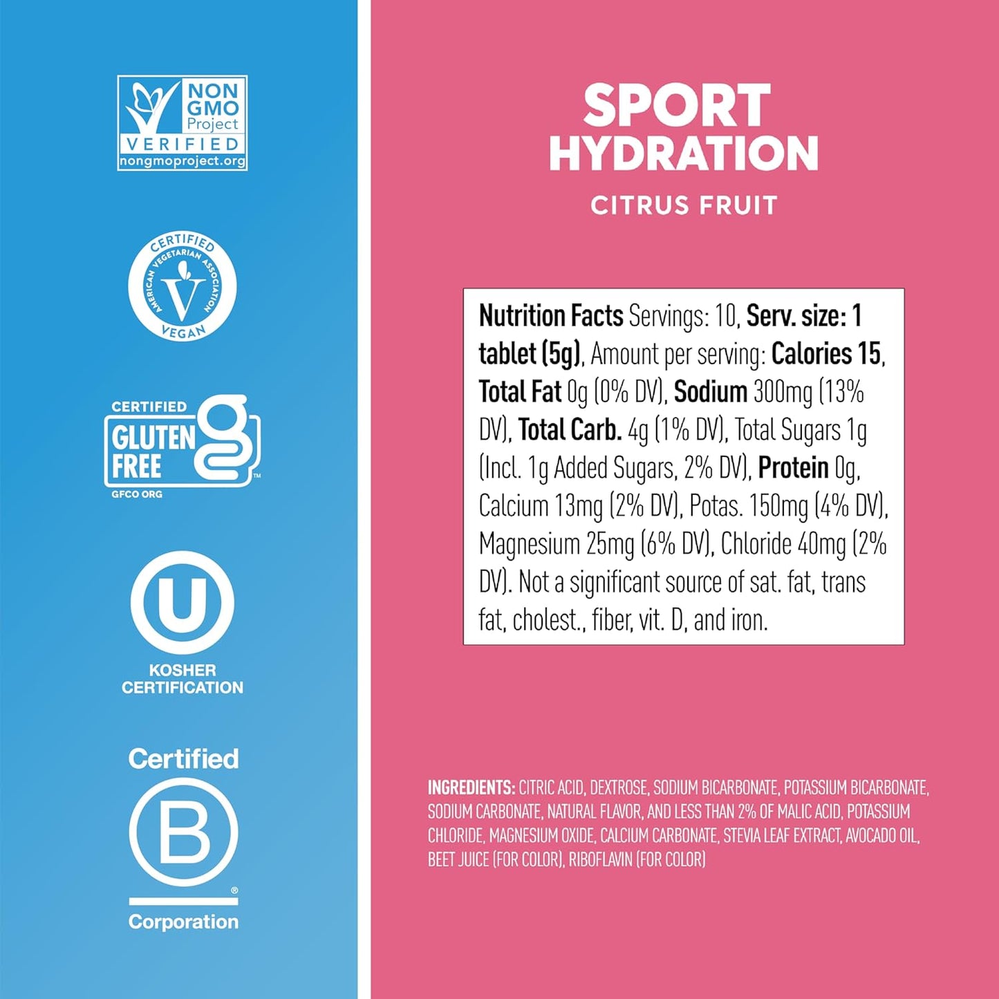 Nuun Sport Electrolyte Tablets - Citrus Fruit Flavor, Dissolvable in Water, 5 Essential Electrolytes, Vegan & Non-GMO, 40 Servings - Espot.com.au
