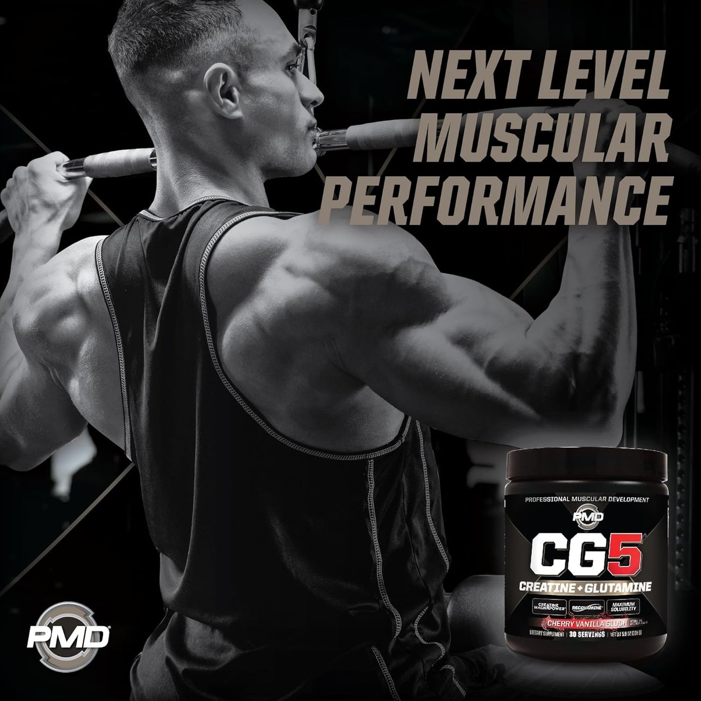 pmd-sports-cg5-cherry-vanilla-slush-creatine-l-glutamine-powder---boost-strength-muscle-growth-performance---pre-post-workout-supplement---30-servings-5