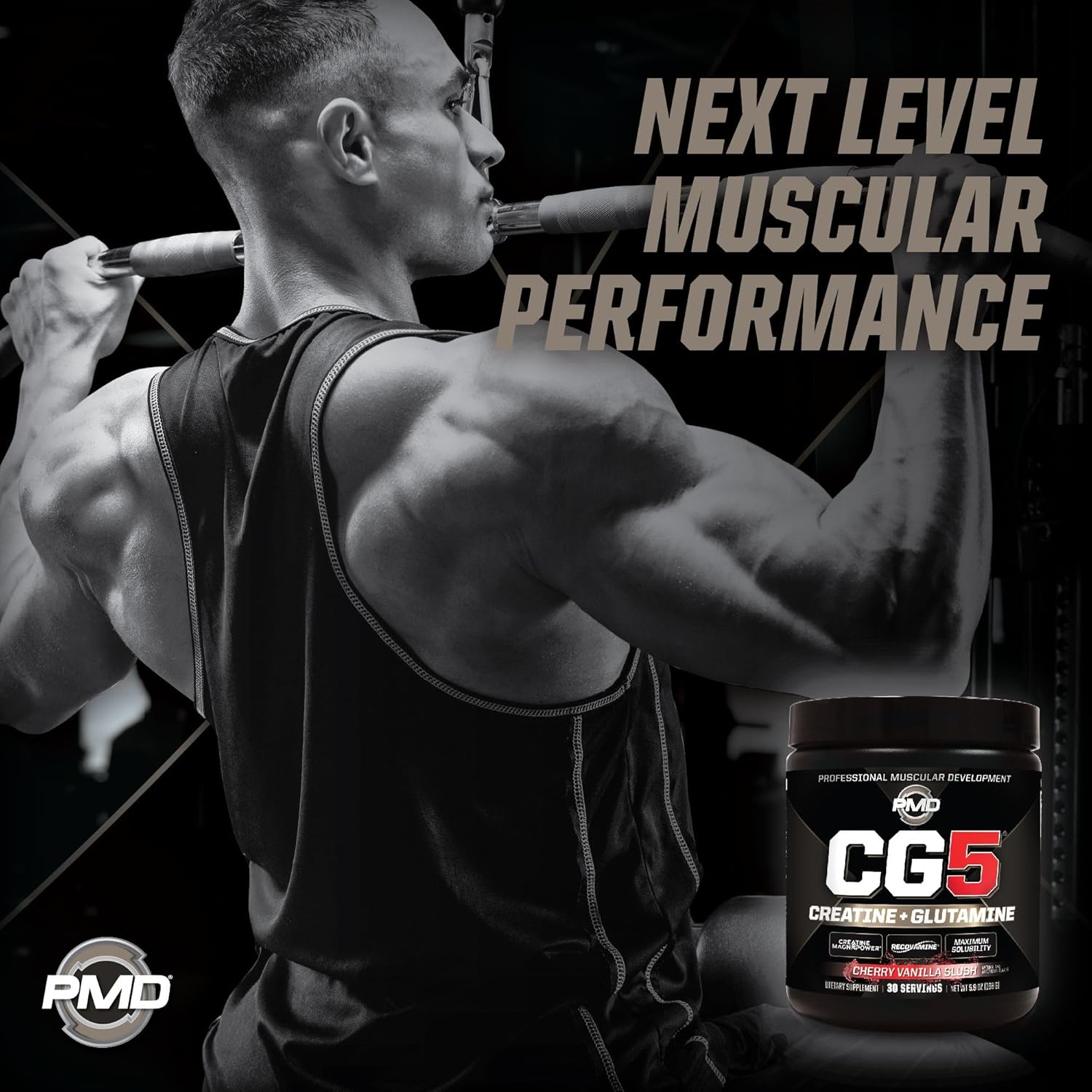 pmd-sports-cg5-cherry-vanilla-slush-creatine-l-glutamine-powder---boost-strength-muscle-growth-performance---pre-post-workout-supplement---30-servings-5