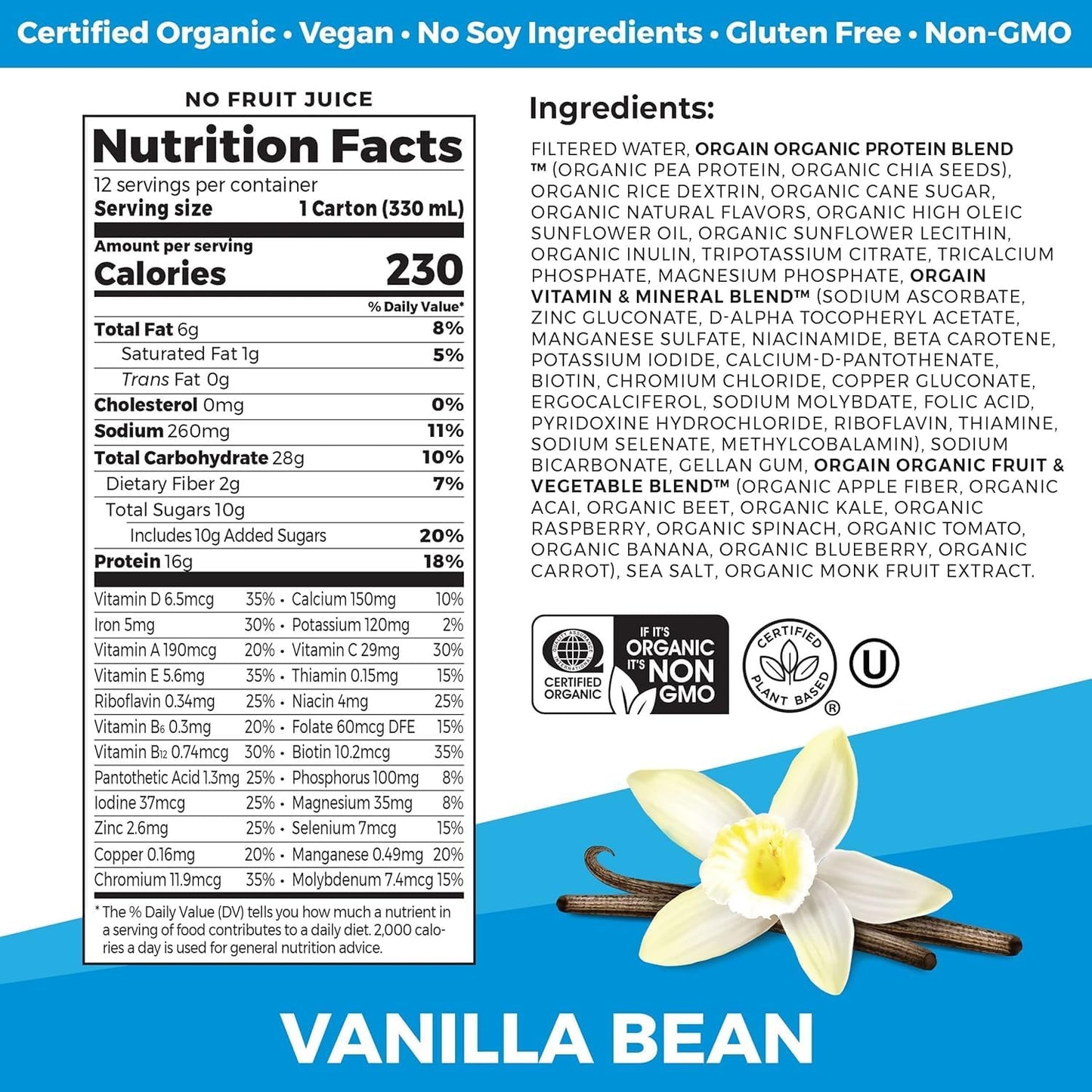 orgain-organic-vegan-protein-shake-vanilla-bean---16g-plant-based-protein-meal-replacement-21-vitamins-minerals-fruits-veggies---11-fl-oz-pack-of-4-2