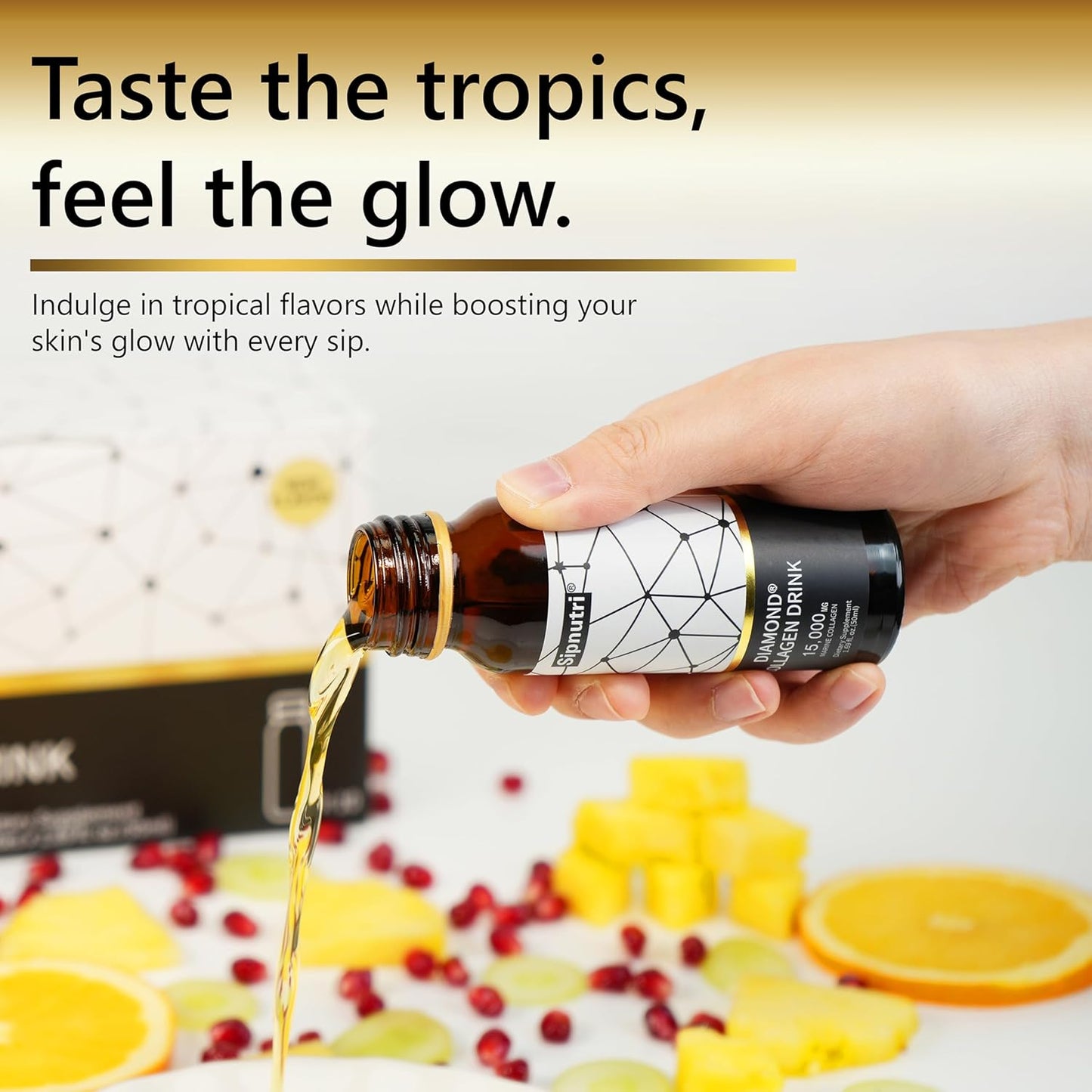 sipnutri-diamond-liquid-collagen-drink---15000mg-marine-collagen-with-vitamin-c-pomegranate---hair-skin-nails-joints-bones-support---50ml-x-10-bottles-3-boxes-3