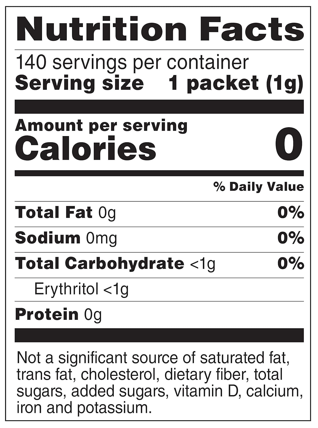 Happy Belly Zero Calorie Stevia Sweetener Powder - 140 Packets, 4.93 oz - Alternative to Sugarly Sweet - Pack of 1 - Espot.com.au