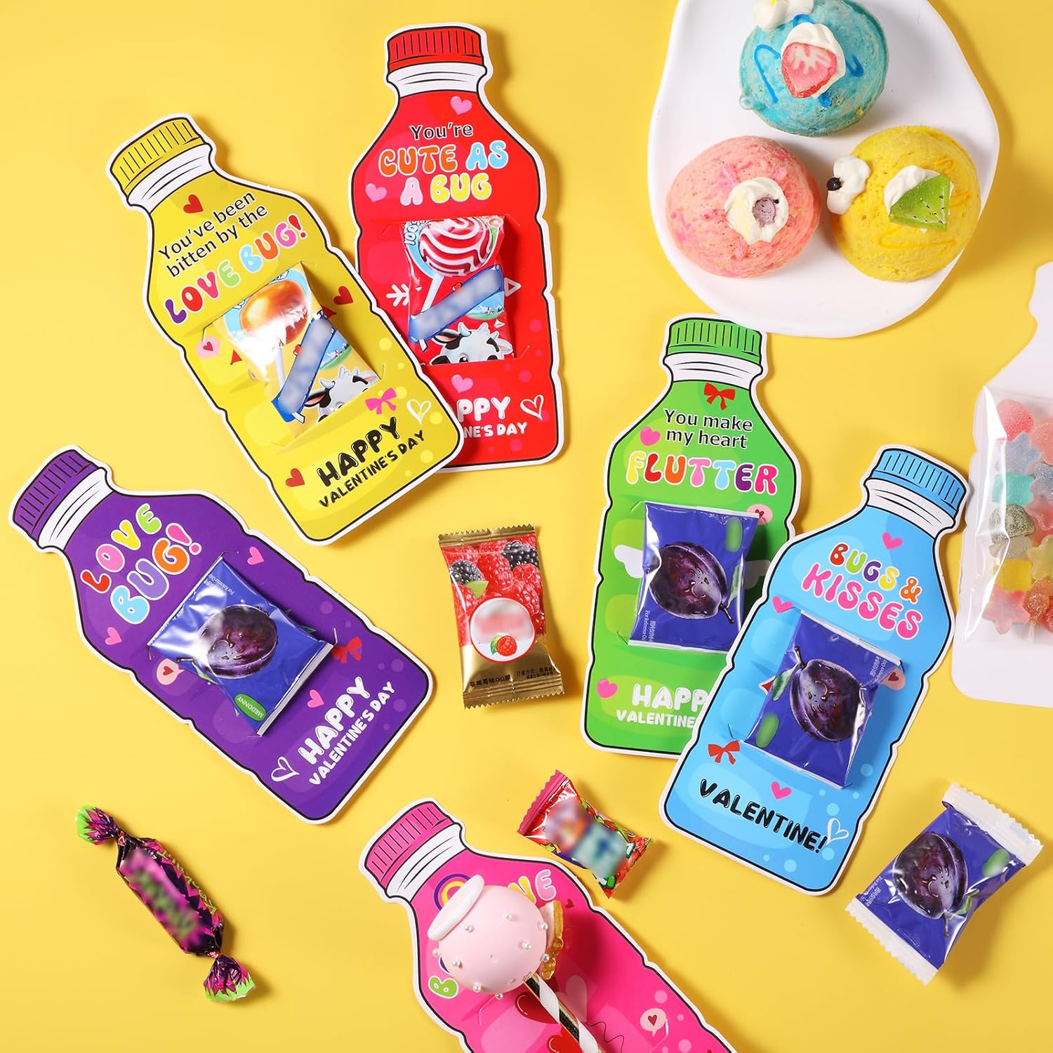 bulk-pack-of-60-kids-valentines-cards-with-drink-bottle-candy-jars---funny-diy-gifts-for-classroom-exchange-party-treats-4
