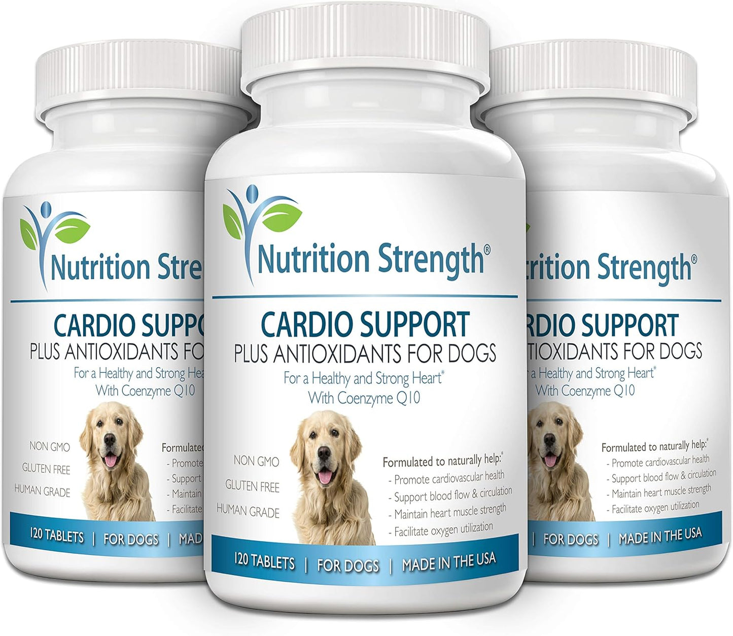 Dog Cardio Support with Antioxidant, L-Carnitine, L-Taurine, Coenzyme Q10 & Vitamin E - Promotes Healthy Heart - 120 Chewable Tablets - Espot.com.au