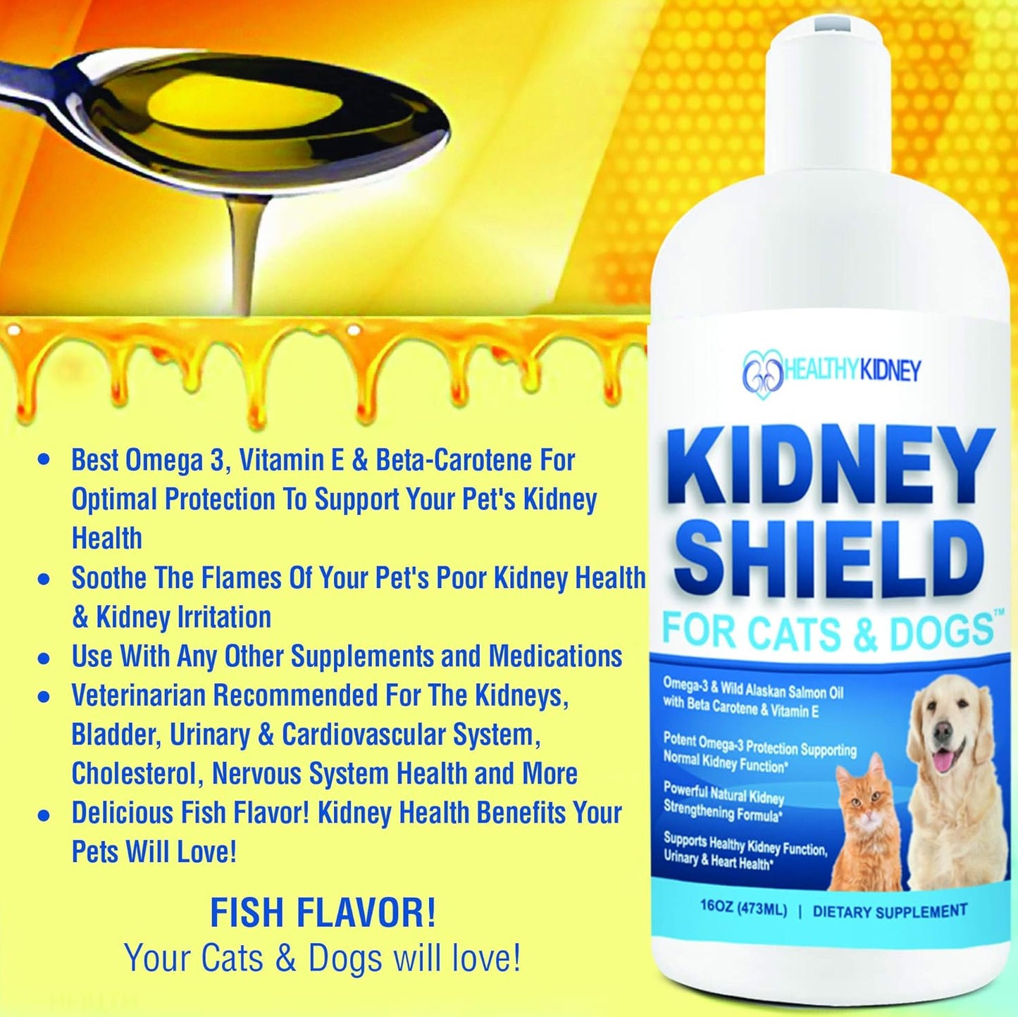 Pet Kidney Support Supplement for Dogs and Cats - Renal Health Formula to Restore Normal Kidney Function, Detox, and Cleanse Urinary Tract - Improve Overall Kidney Health and Vitality of Pets - Espot.com.au