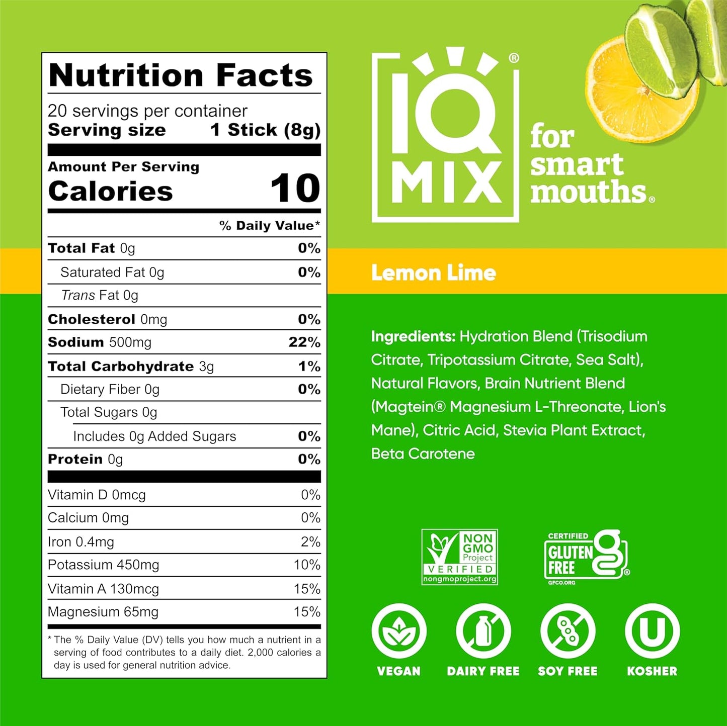 iqbar-iqmix-electrolyte-powder-packets---sugar-free-hydration-drink-mix-with-keto-electrolytes-lions-mane-magnesium-and-potassium---lemon-lime-flavor-20-pack-4