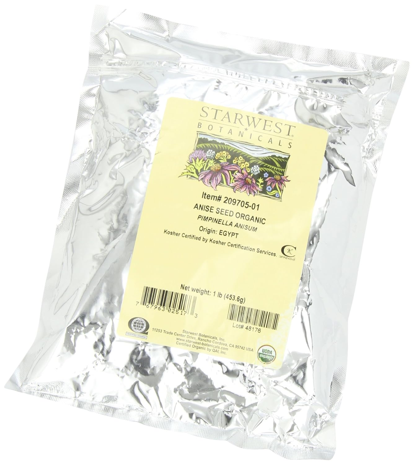 Organic Anise Seed - 1lb Bag by Starwest Botanicals: Premium Quality, Natural Flavor, Bulk Packaging for Culinary & Medicinal Use - Espot.com.au