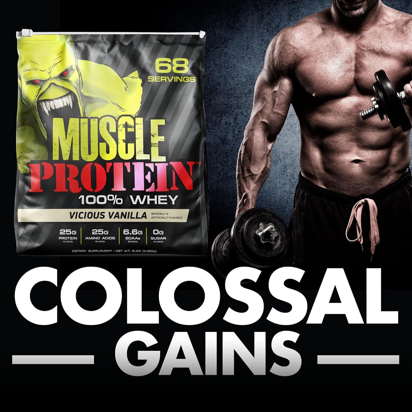 strawberry-whey-protein-powder---5-lbs-25g-protein-66g-bcaas---cold-filtered-muscle-protein-powder-by-colossal-labs-6