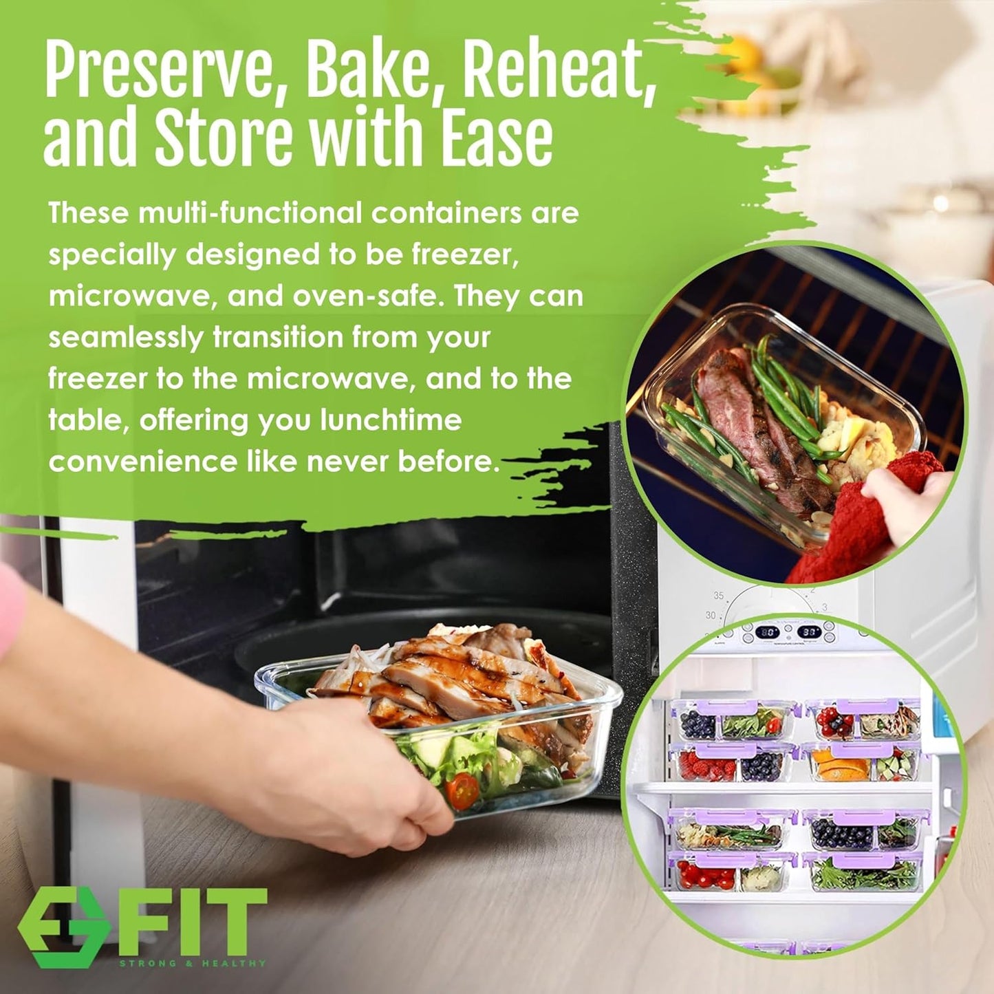 fit-strong-healthy-glass-meal-prep-containers-with-lavender-lids-4-pack-32-oz-and-water-bottle-bundle---2-3-compartment-straw-lid-time-marker-sleeve-4