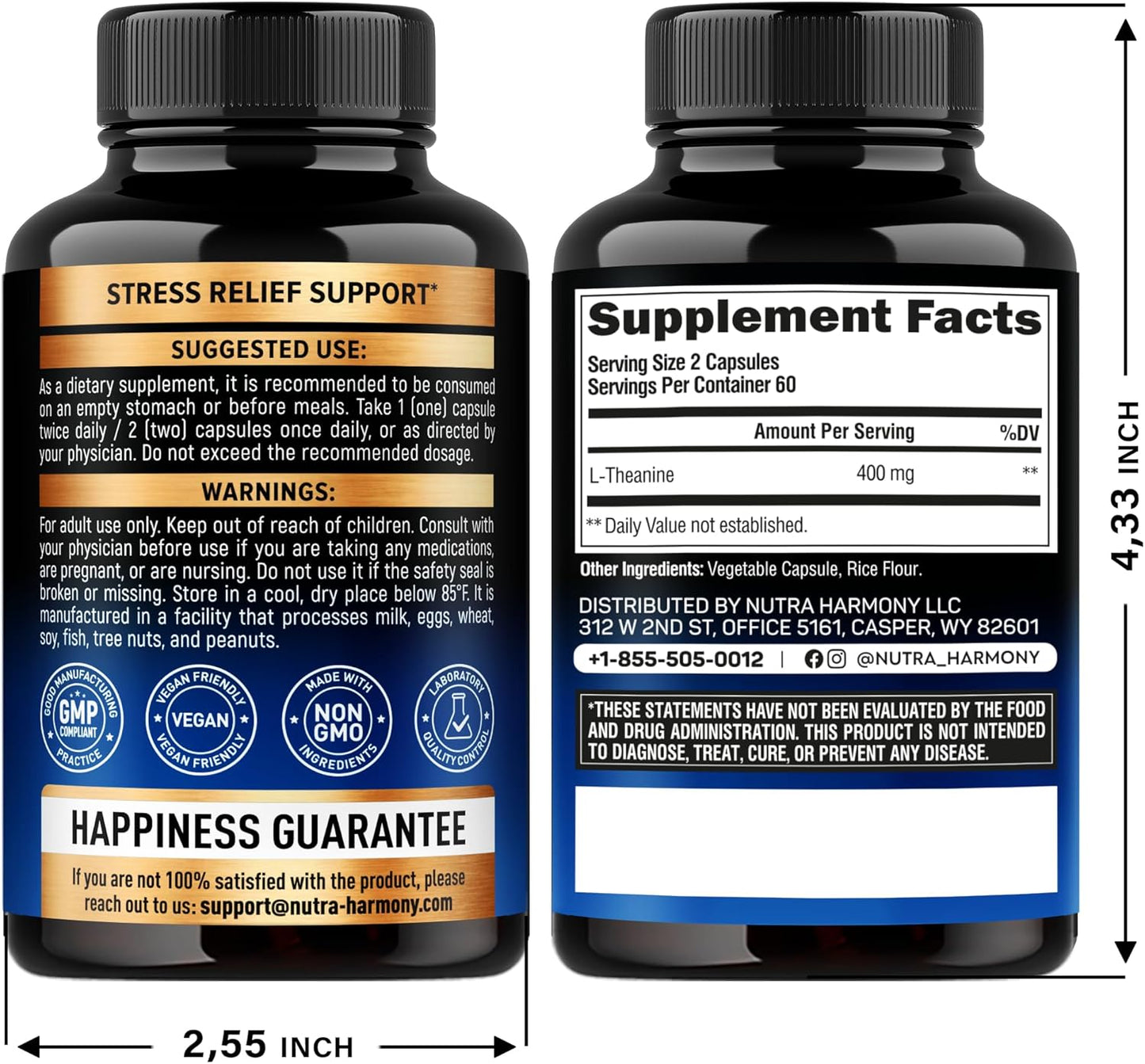 nutraharmony-l-theanine-400mg-capsules-for-stress-relief-relaxation-sleep-support---extra-strength-plant-based-supplement-made-in-usa---non-gmo-gluten-free---120-vegan-capsules-for-men-women-2