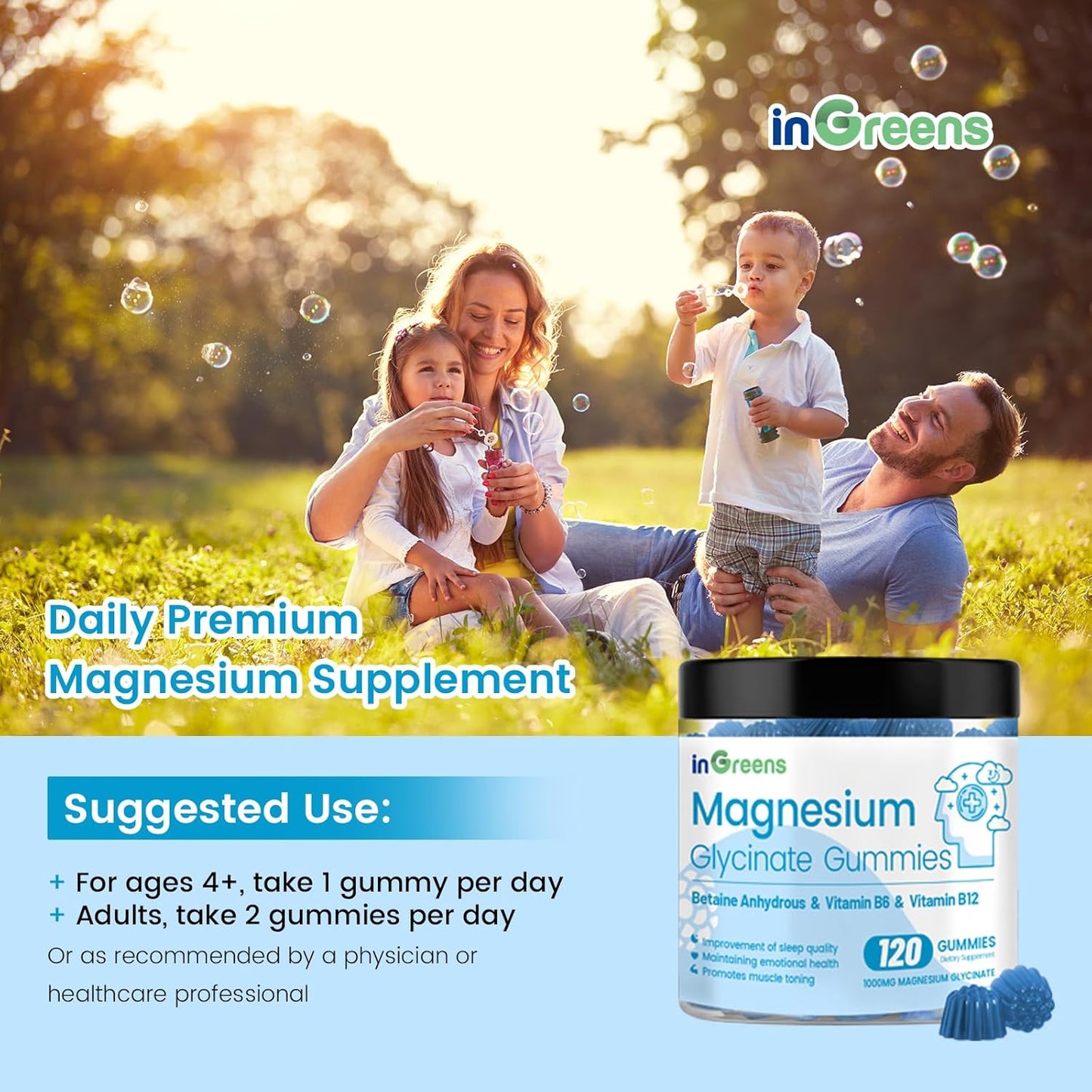 High Absorption Magnesium Glycinate Gummies - Chewable Supplement for Calm, Sleep, Muscle Relief - 120 Gummies, 60 Day Supply - Adults & Kids - Espot.com.au