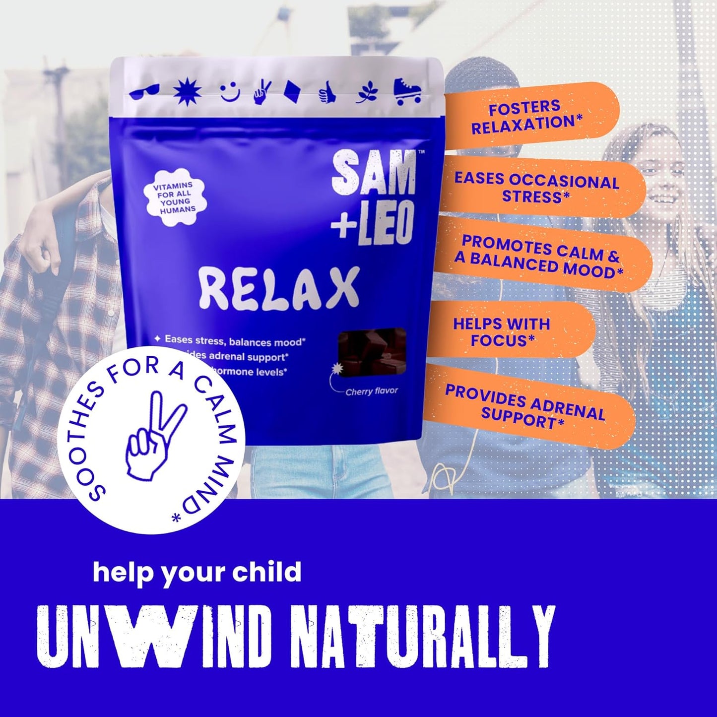 samleo-relax-cherry-gummies---natural-calm-relaxation-for-teens-and-kids-with-ashwagandha-vitamin-d2-zinc---vegan---60-count-3