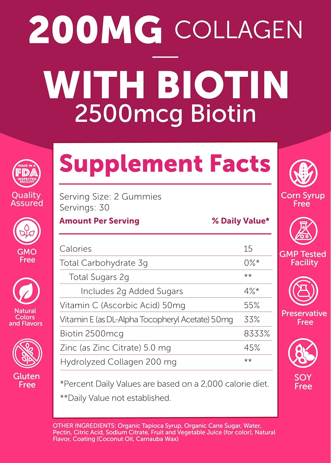lunakai-usa-made-collagen-peptides-gummies---200mg-non-gmo-anti-aging-formula-with-biotin-zinc-vitamins-c-e---hair-skin-nails-support---60ct-5