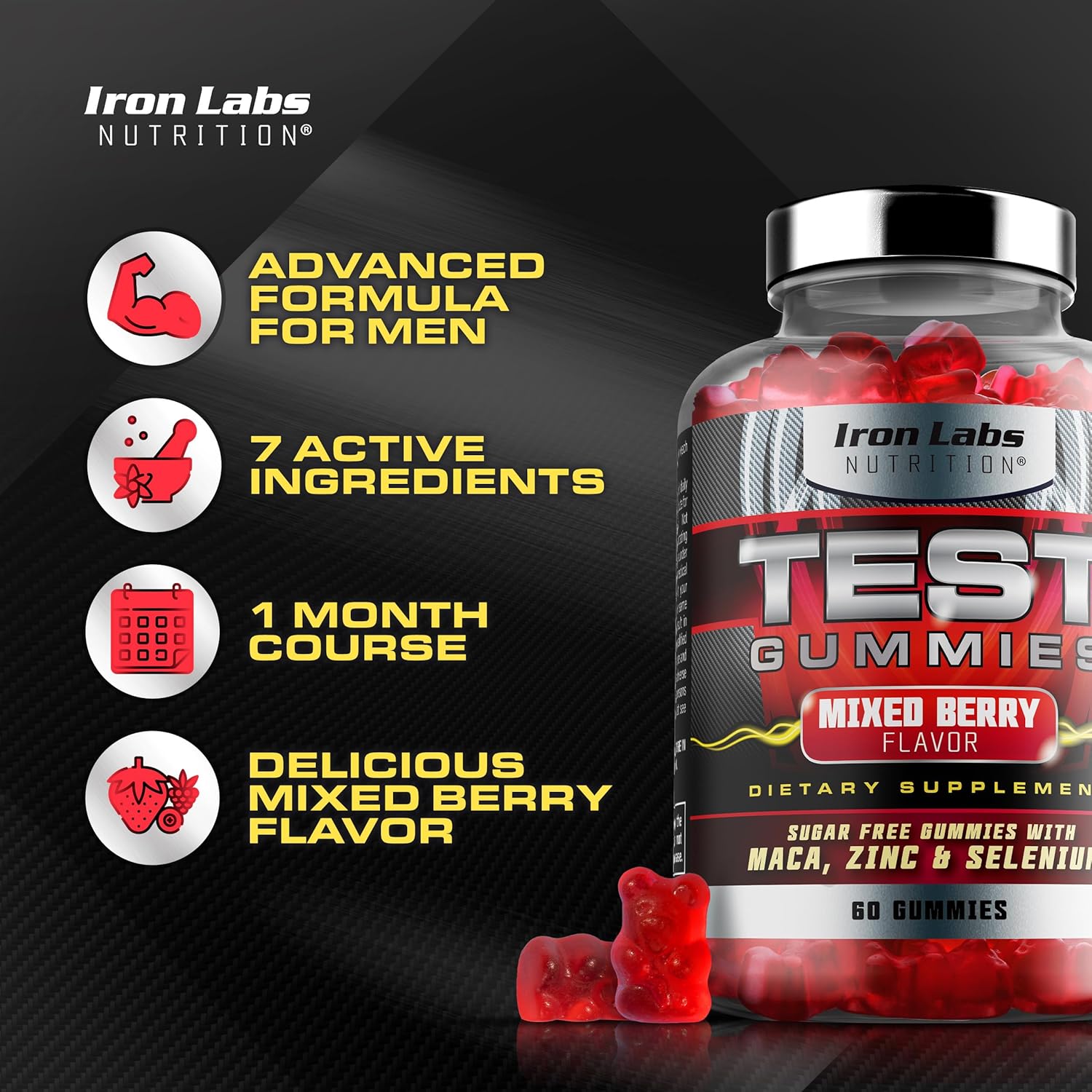iron-labs-nutrition-testo-gummies---high-strength-mens-booster-60-gummies---mixed-berry-flavored-supplement-with-maca-ginseng-zinc-selenium---sugar-free-vegan-friendly-2