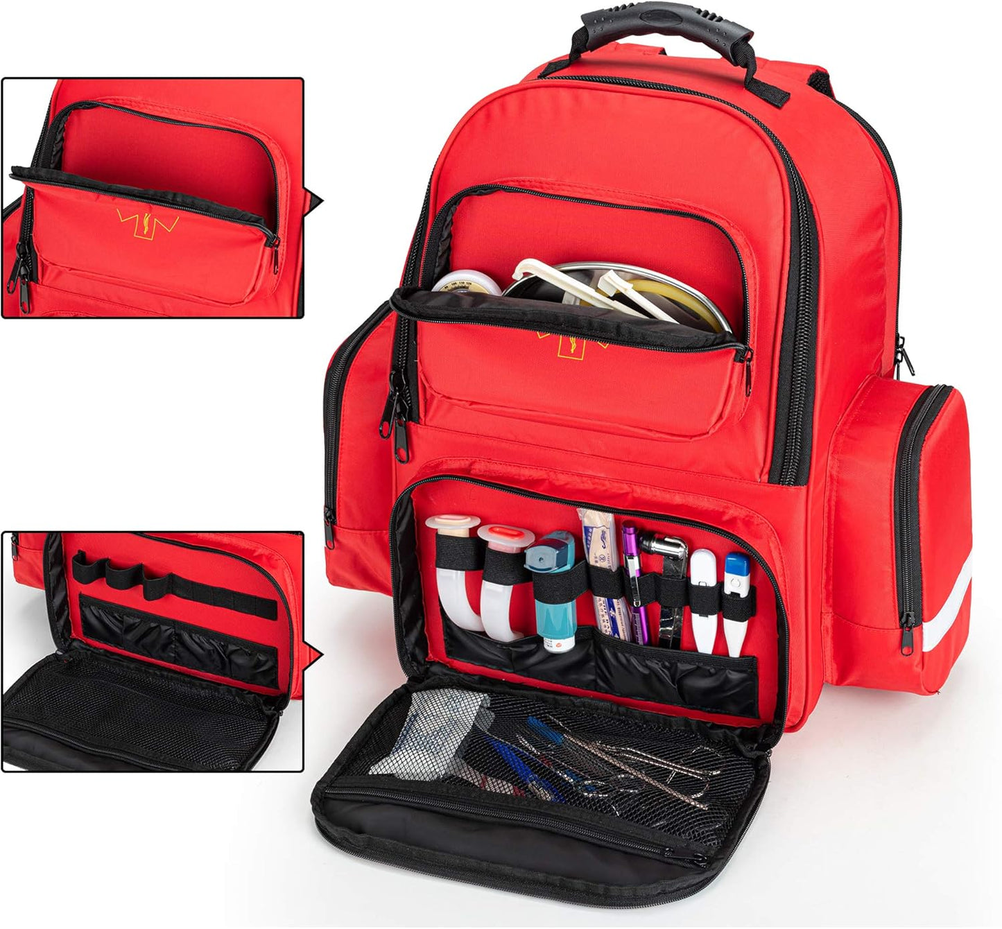 trunab-first-responder-bag-trauma-backpack---red-empty-emergency-kit-storage-pack-for-emt-ems-police-firefighters-safety-officers---patented-design-5