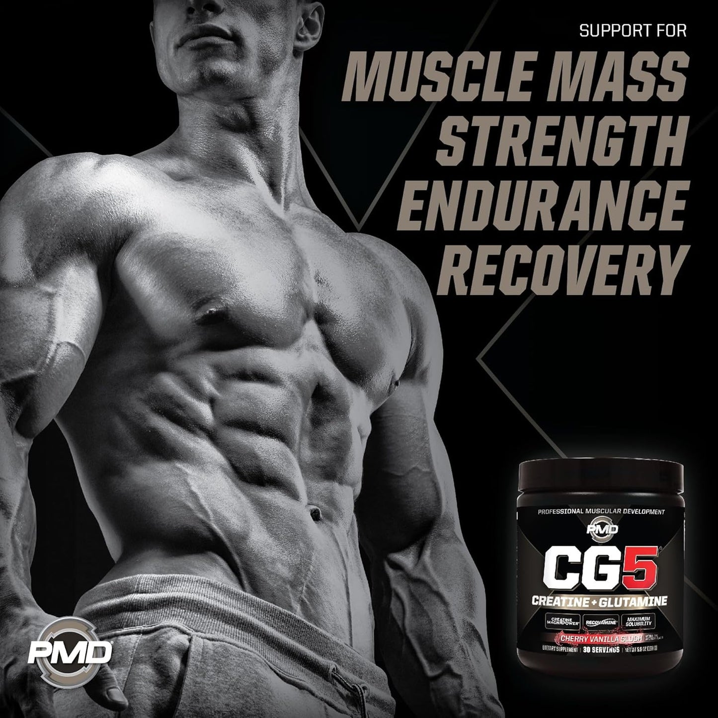 pmd-sports-cg5-cherry-vanilla-slush-creatine-l-glutamine-powder---boost-strength-muscle-growth-performance---pre-post-workout-supplement---30-servings-4