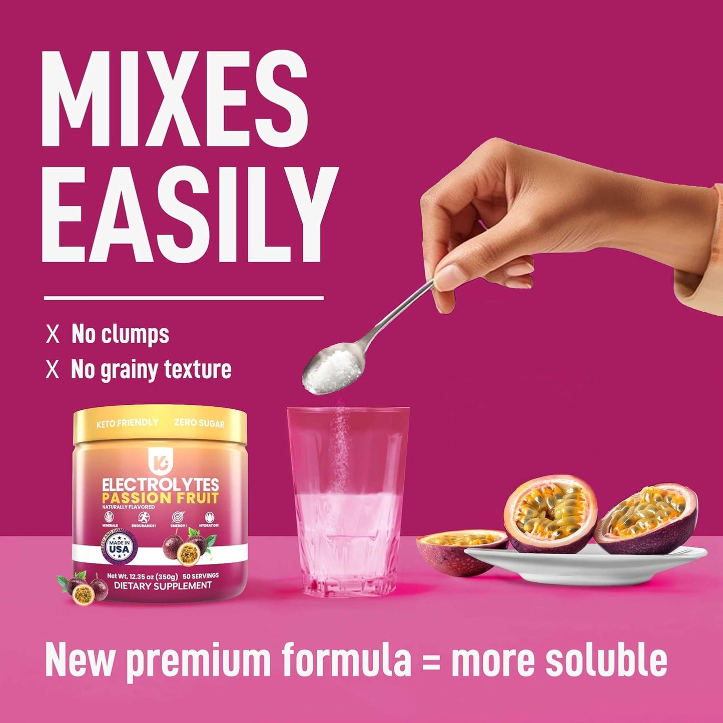 Passionfruit Keto Electrolyte Powder - Sugar-Free Hydration - Sips Like Sunshine - Keto-Friendly Electrolytes Powder - Espot.com.au