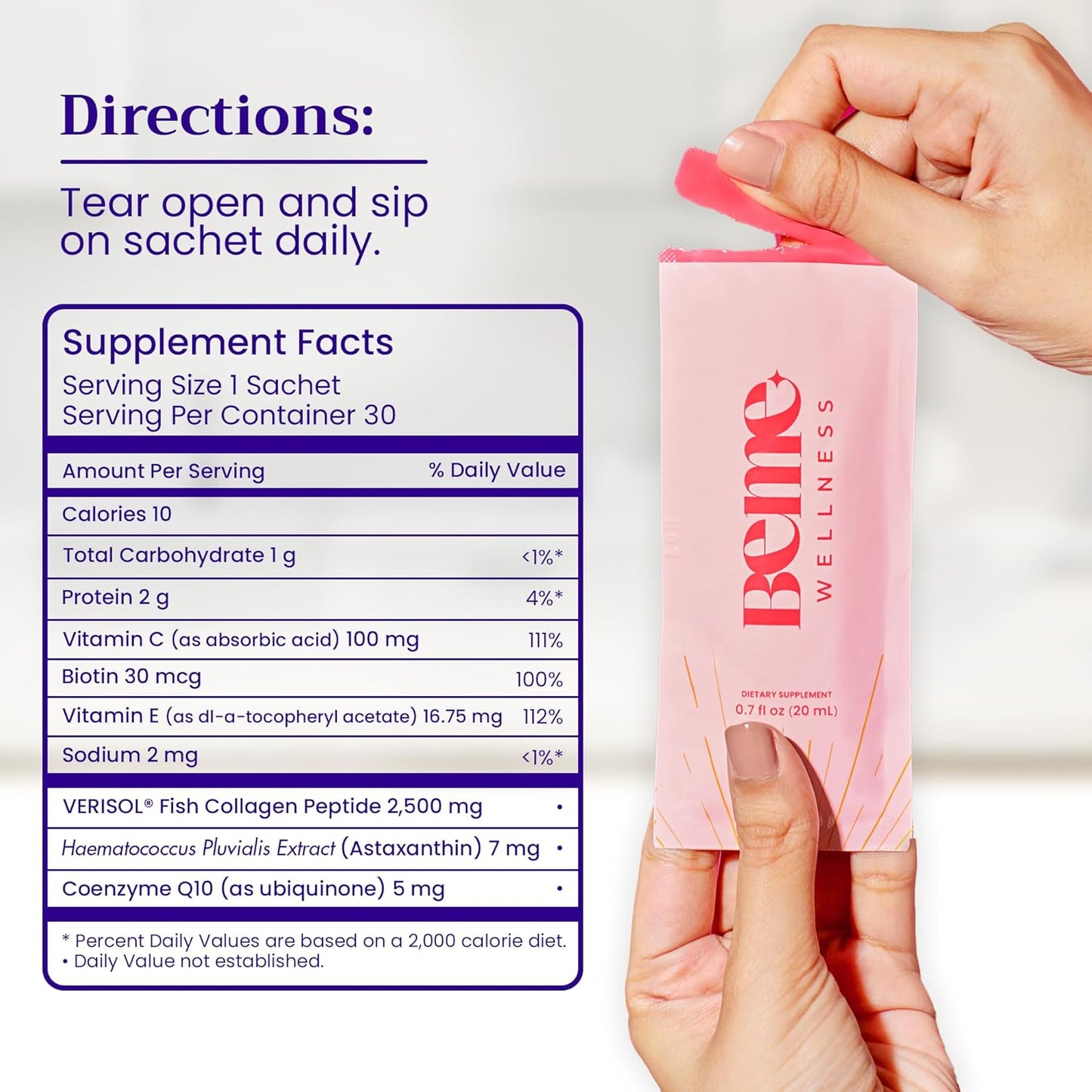 liquid-collagen-drink-for-hair-skin-nails---collagen-peptides-biotin-vitamin-c---beme-radiant---30-sachets-mixed-berry---men-womens-drinkable-supplement-4