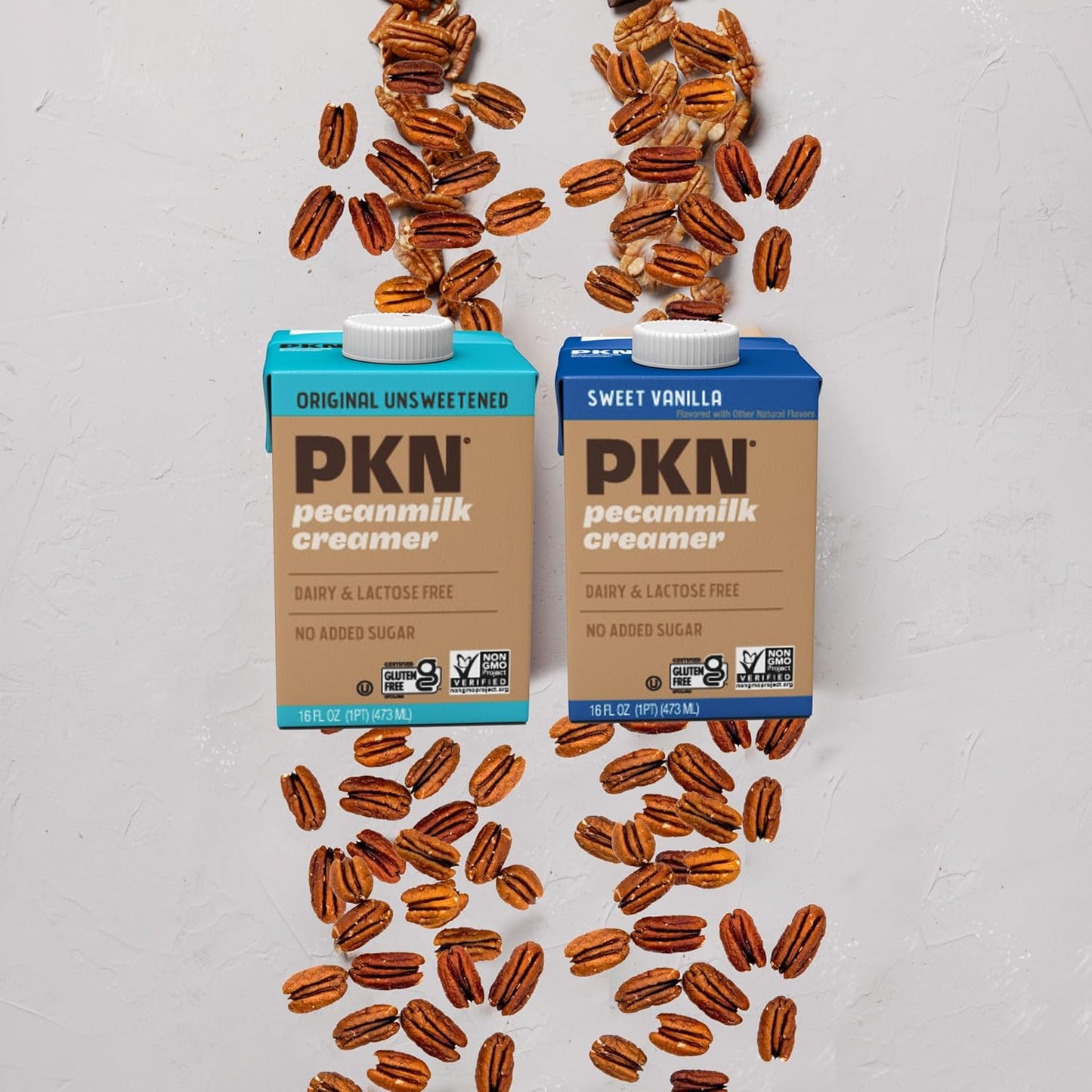 PKN Original Pecan-Based Non Dairy Coffee Creamer, Plant-Based Nut Milk Alternative, 2-Pack Variety, No Added Sugars, GMOs, or Lactose - Espot.com.au