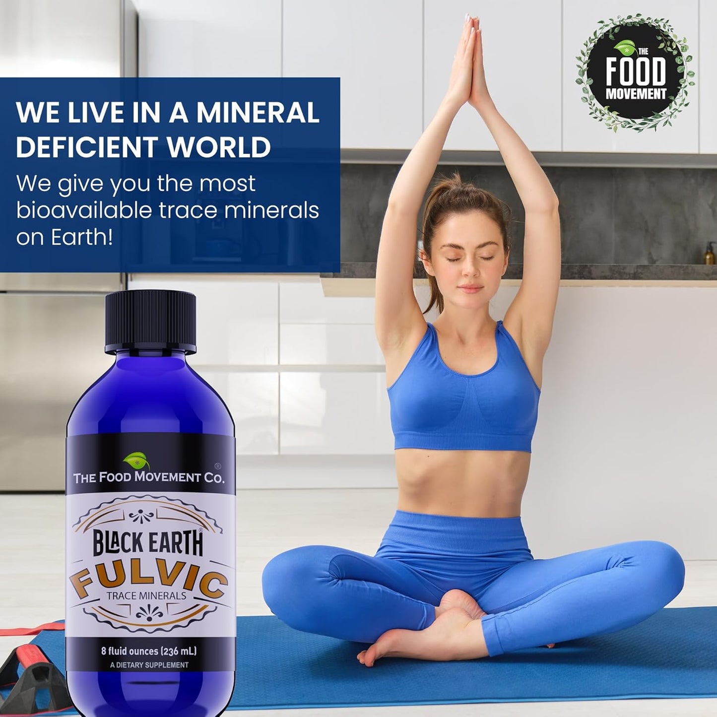 Black Earth Fulvic Acid - Humic Fulvic Minerals with Electrolytes for Digestive Health, Exercise Recovery & 8oz Trace Minerals Supplement by THE FOOD MOVEMENT CO. - Espot.com.au