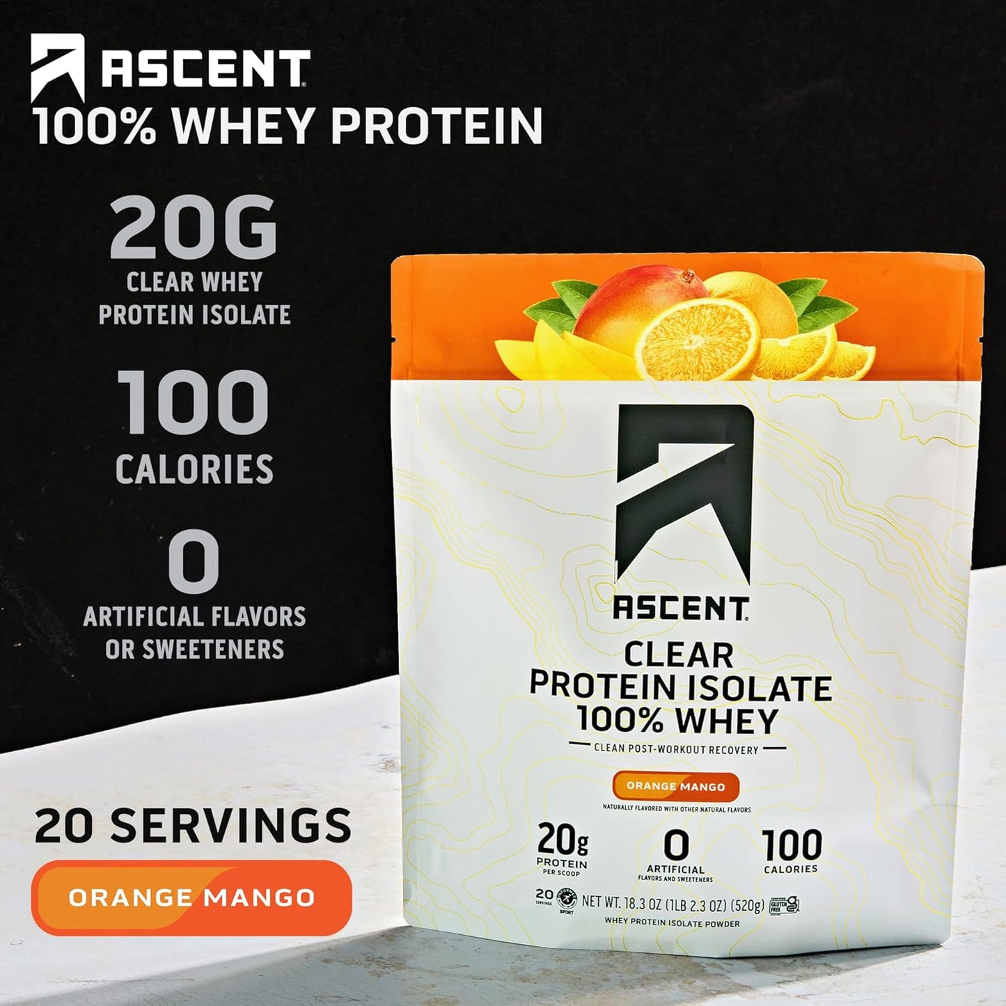 Orange Mango Clear Whey Protein Isolate for Optimal Ascent Performance - Espot.com.au