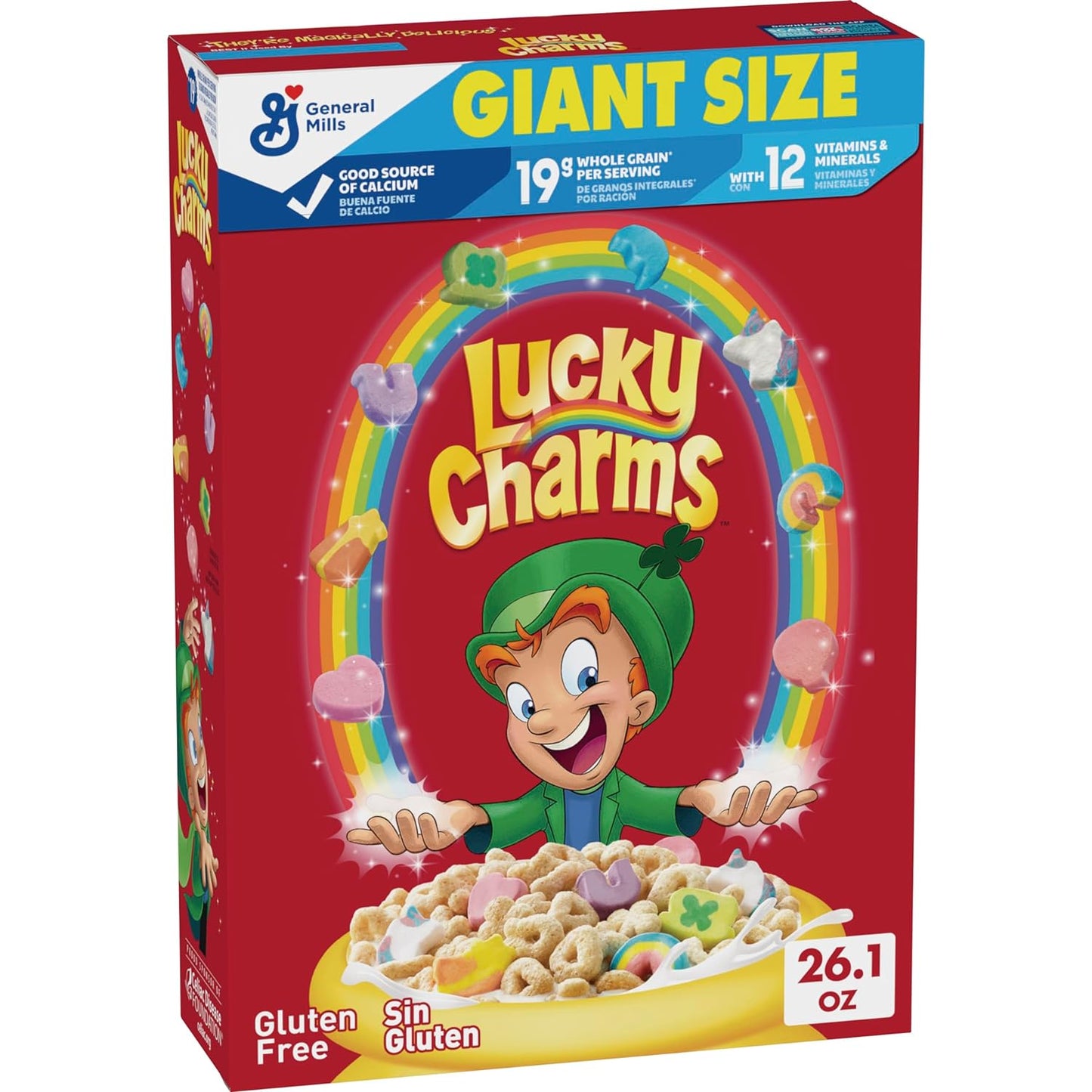 Gluten-Free Lucky Charms Cereal with Marshmallows, Giant Size 26.1 oz, Whole Grain Kids Breakfast - Espot.com.au