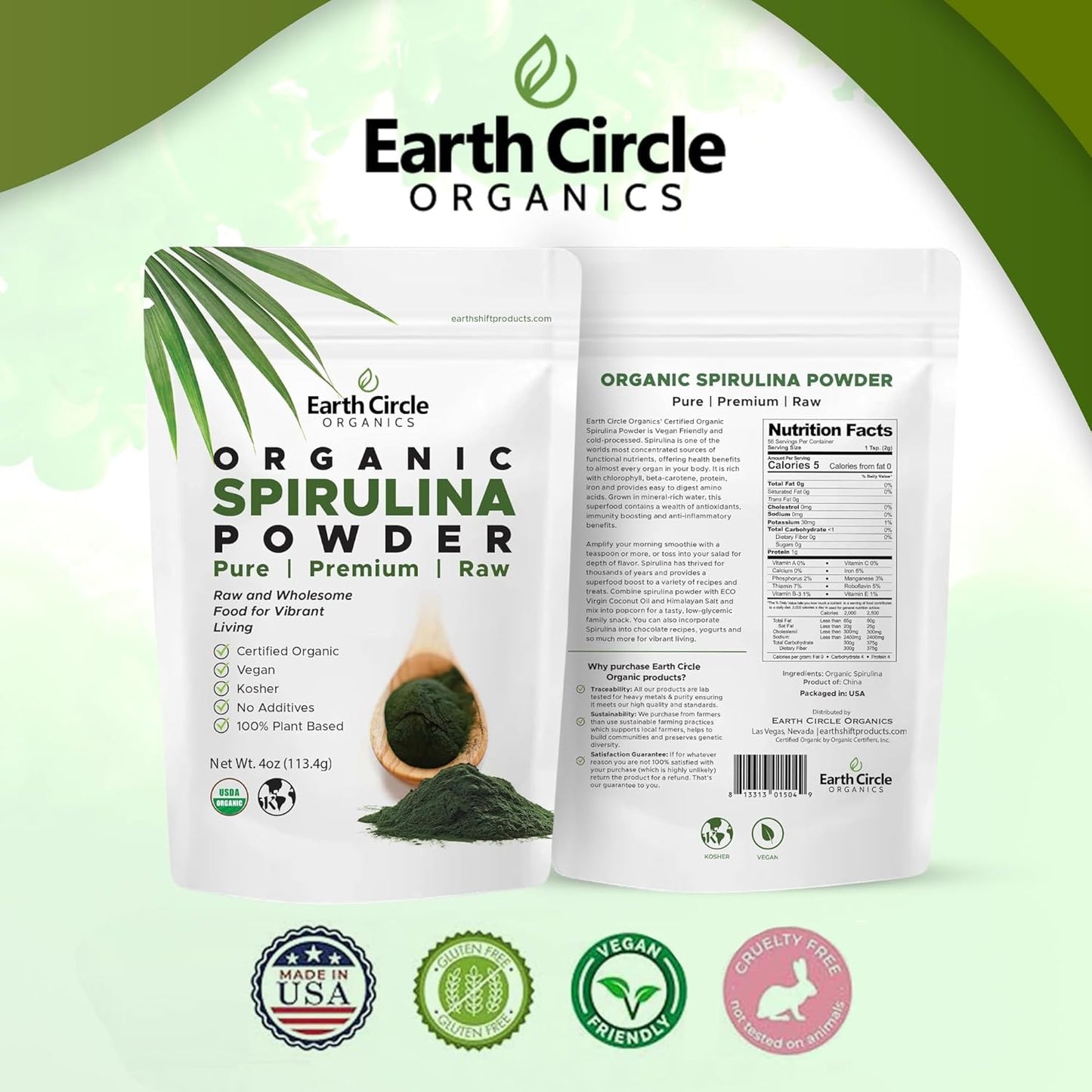 earth-circle-organics-spirulina-powder---kosher-raw-non-irradiated-pure-vegan-protein-premium-superfood-rich-in-amino-acids-antioxidants---12-ounces-3-pack-5