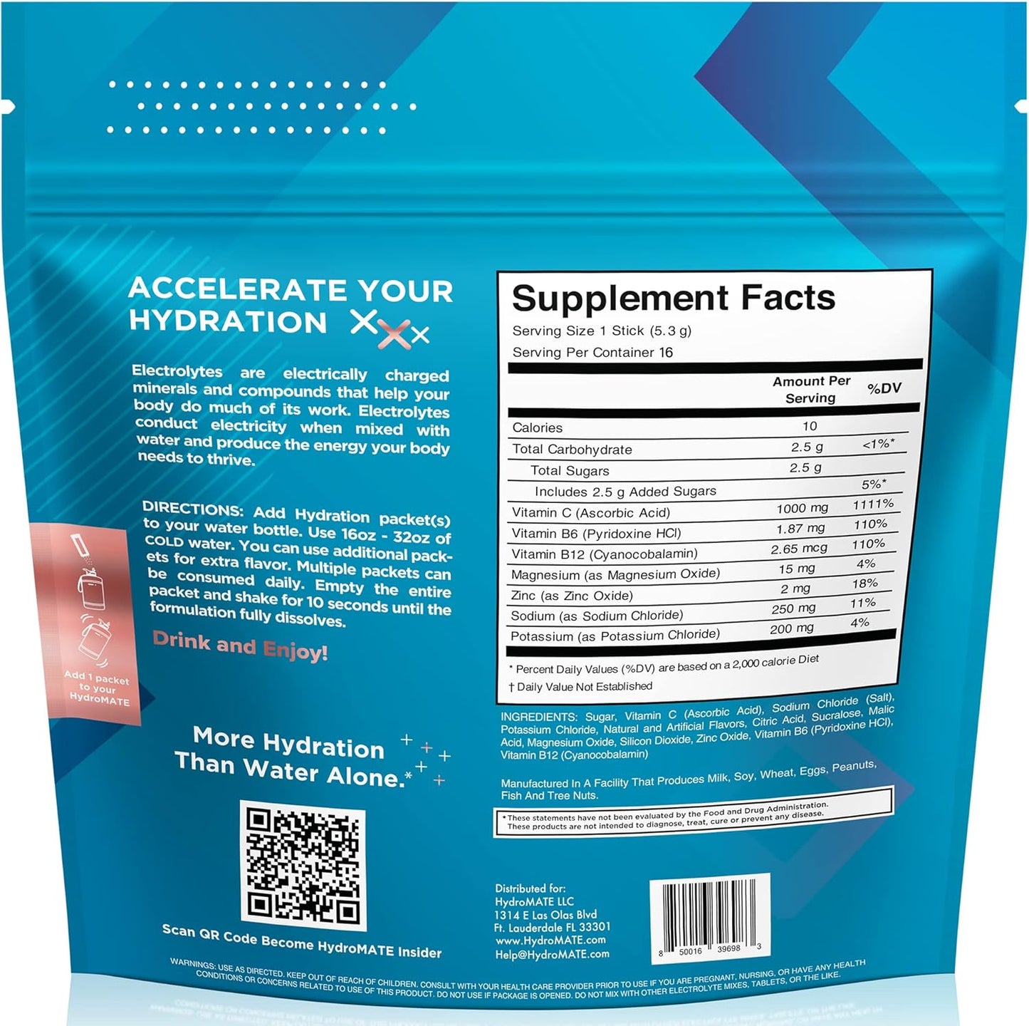 hydromate-electrolytes-powder-peach-tea---16-count-instant-hydration-packets-with-vitamin-c---low-sugar-fast-party-recovery-packets-4