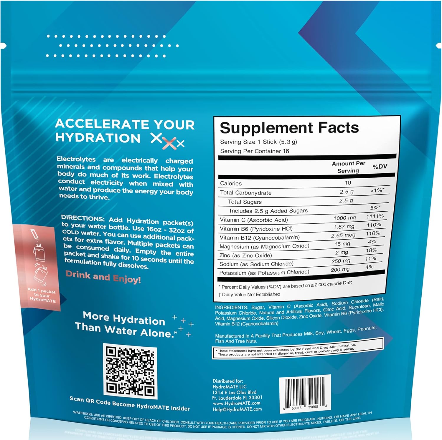 hydromate-electrolytes-powder-peach-tea---16-count-instant-hydration-packets-with-vitamin-c---low-sugar-fast-party-recovery-packets-4