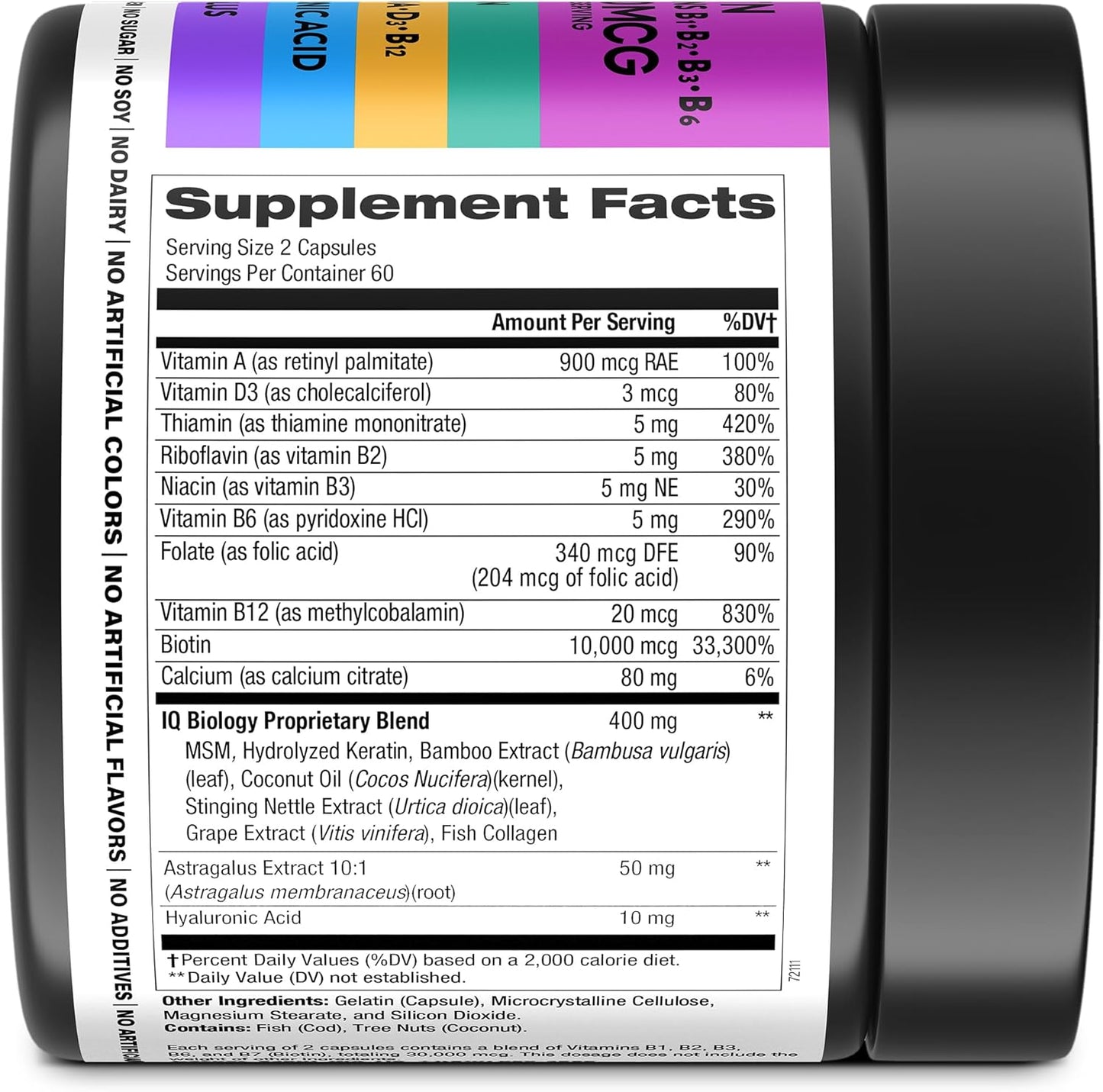 biotin-10000-mcg-supplement-with-collagen-keratin-for-hair-growth---hair-skin-and-nails-vitamins-for-men-women---promotes-healthy-regrowth-skin-glow-nail-repair---120-capsules-2