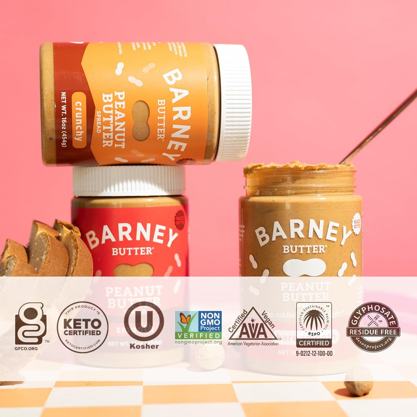 barney-butter-smooth-peanut-butter---16-oz-jar-natural-non-gmo-gluten-free-no-stir-keto-vegan-friendly-5