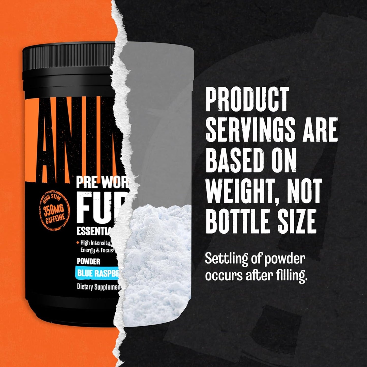 Blue Raspberry Animal Fury Pre Workout Powder - Energy & Focus Supplement with BCAAs, Caffeine, Beta-Alanine - Nitric Oxide Booster - Preworkout for Men & Women - 30 Servings - Espot.com.au