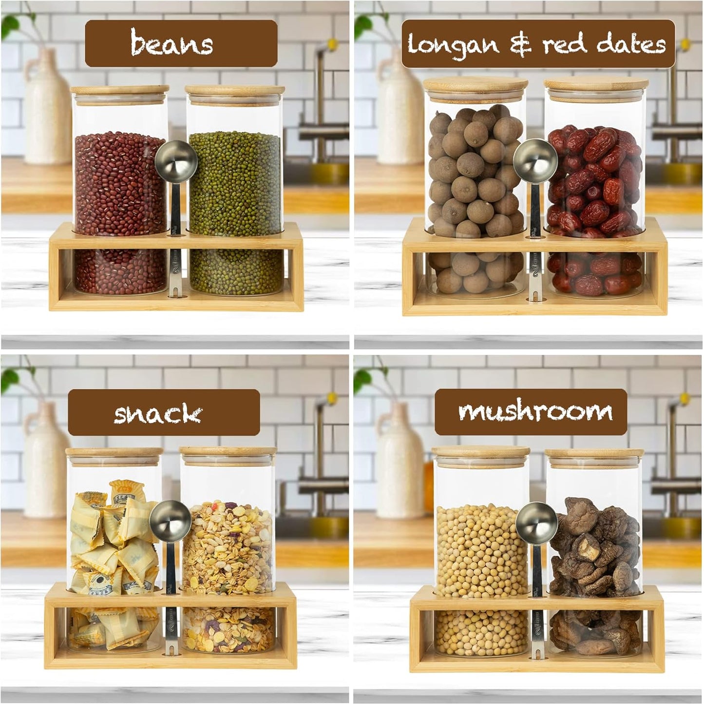 glass-coffee-container-set-with-shelf---organize-your-coffee-bar-with-jars-spoons-and-airtight-canisters-for-beans-grounds-and-nuts---2x-49oz-storage-options-8